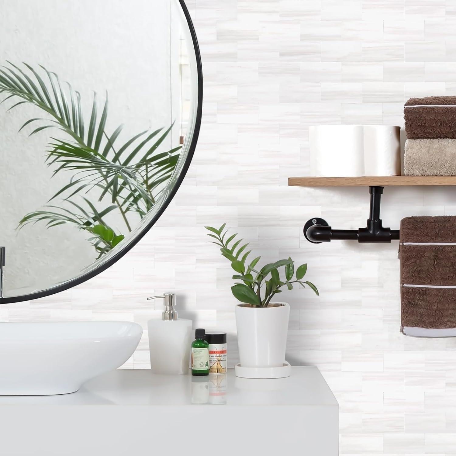 Azulejos Autoadhesivos STICKGOO 10 Hojas Mármol Blanco 0.84m²