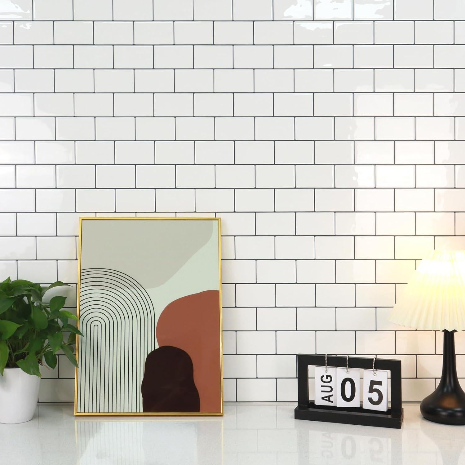 Azulejos Autoadhesivos STICKGOO Subway Blancos 10 Hojas 30.48x30.48cm