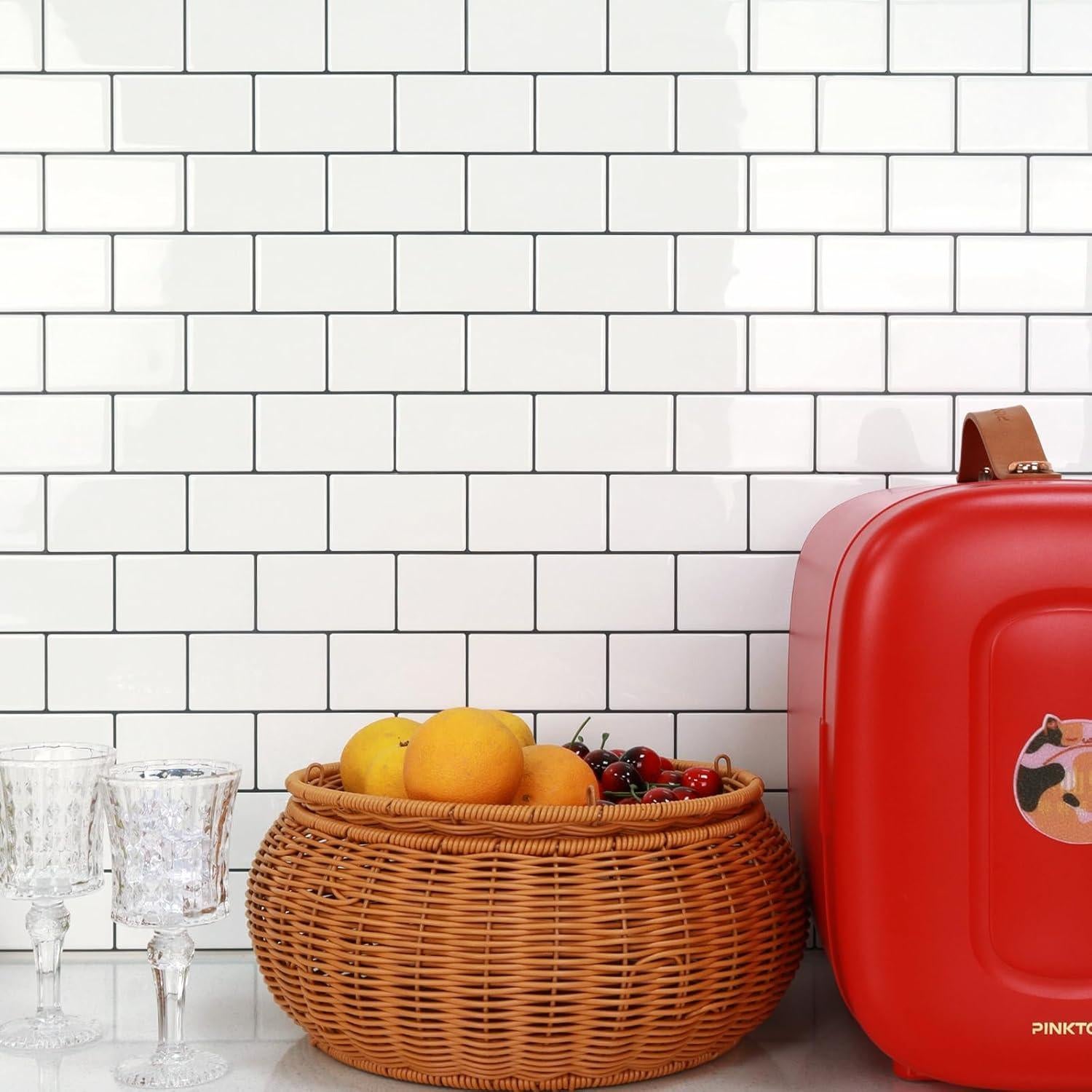 Azulejos Autoadhesivos STICKGOO Subway Blancos 10 Hojas 30.48x30.48cm