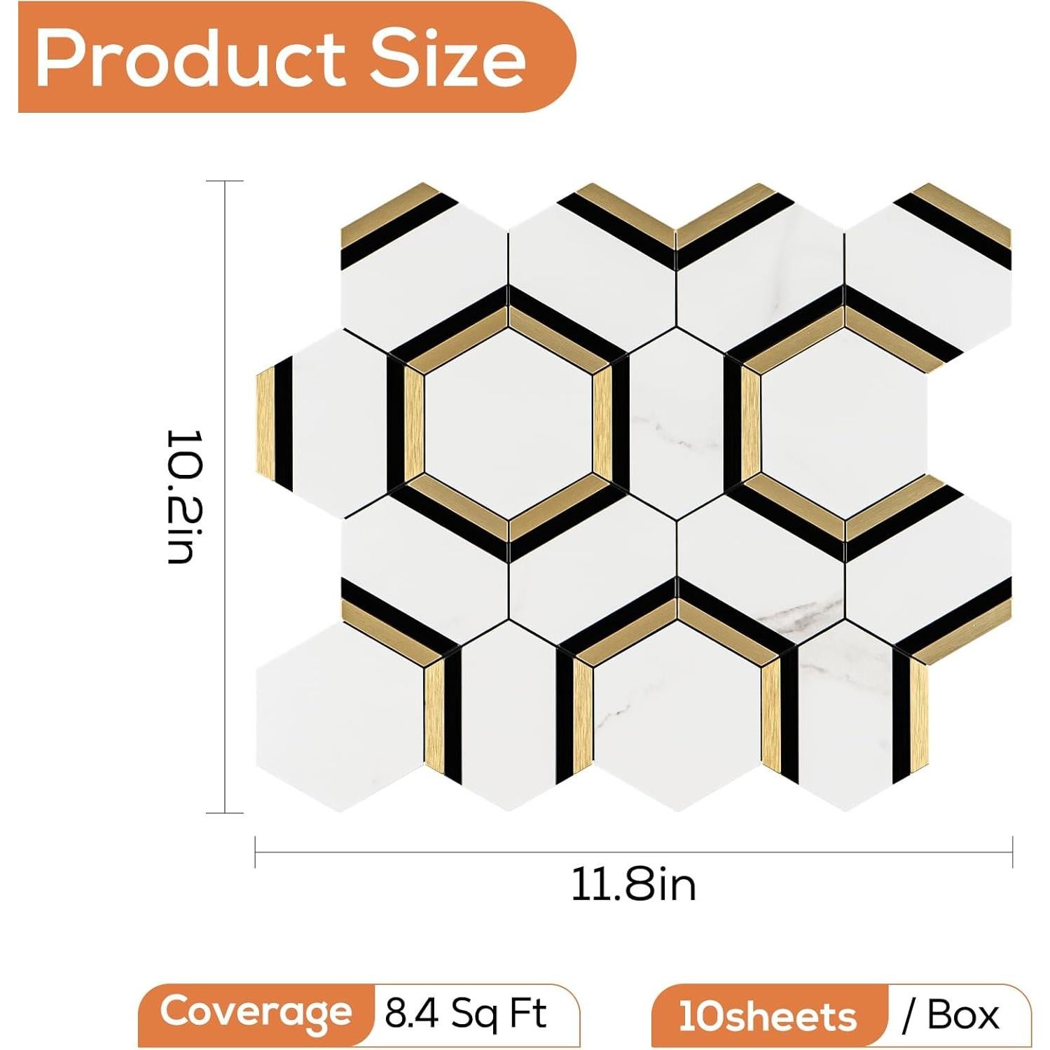 Azulejos Autoadhesivos STICKGOO 10 Hojas 30x25.9 cm Mosaico