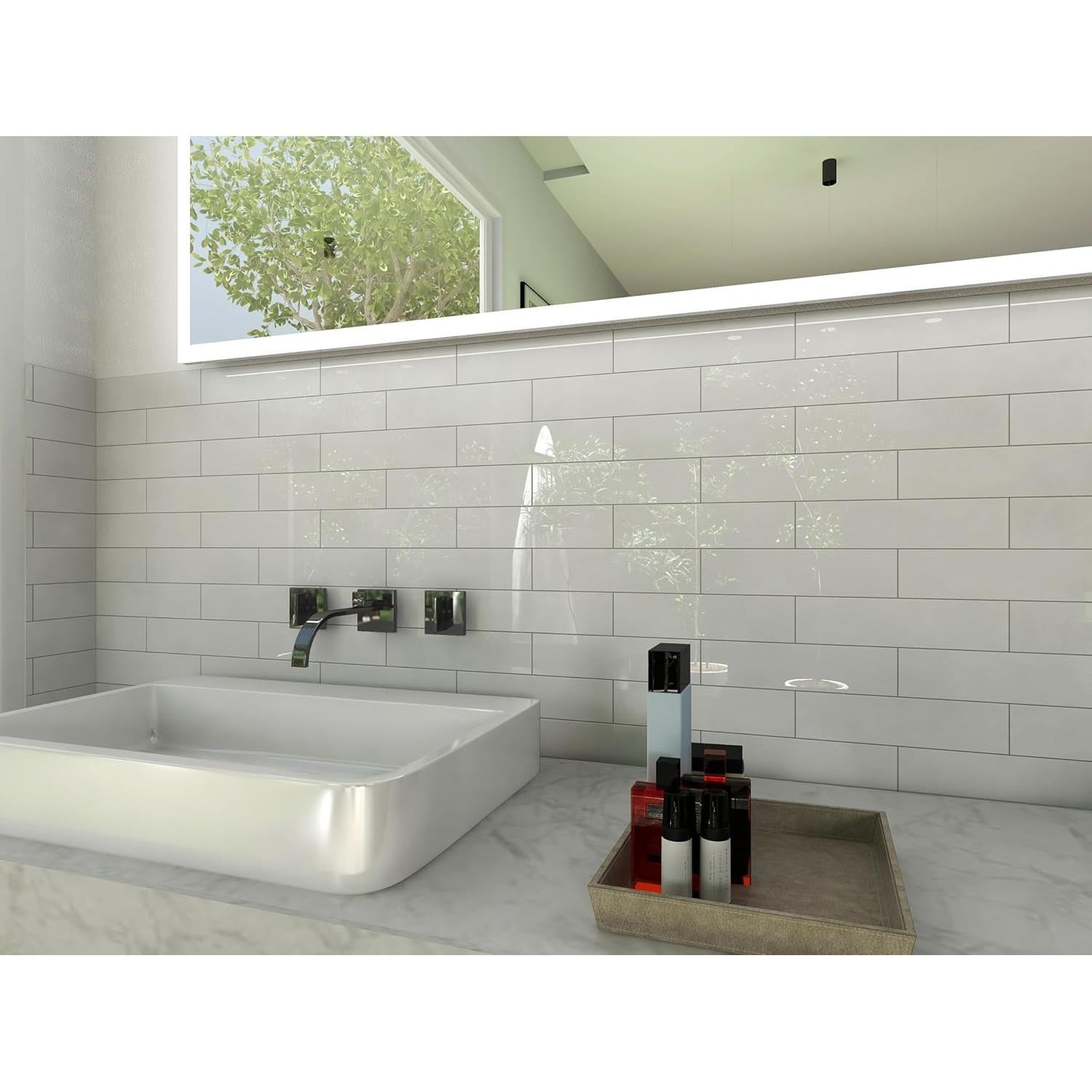 Azulejos Autoadhesivos COLAMO 22PCS Brillante Cristal Blanco