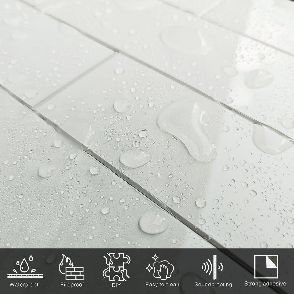 Azulejos Autoadhesivos COLAMO 22PCS Brillante Cristal Blanco