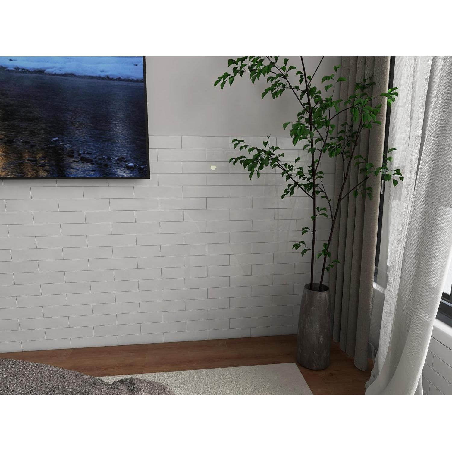 Azulejos Autoadhesivos COLAMO 22PCS Brillante Cristal Blanco