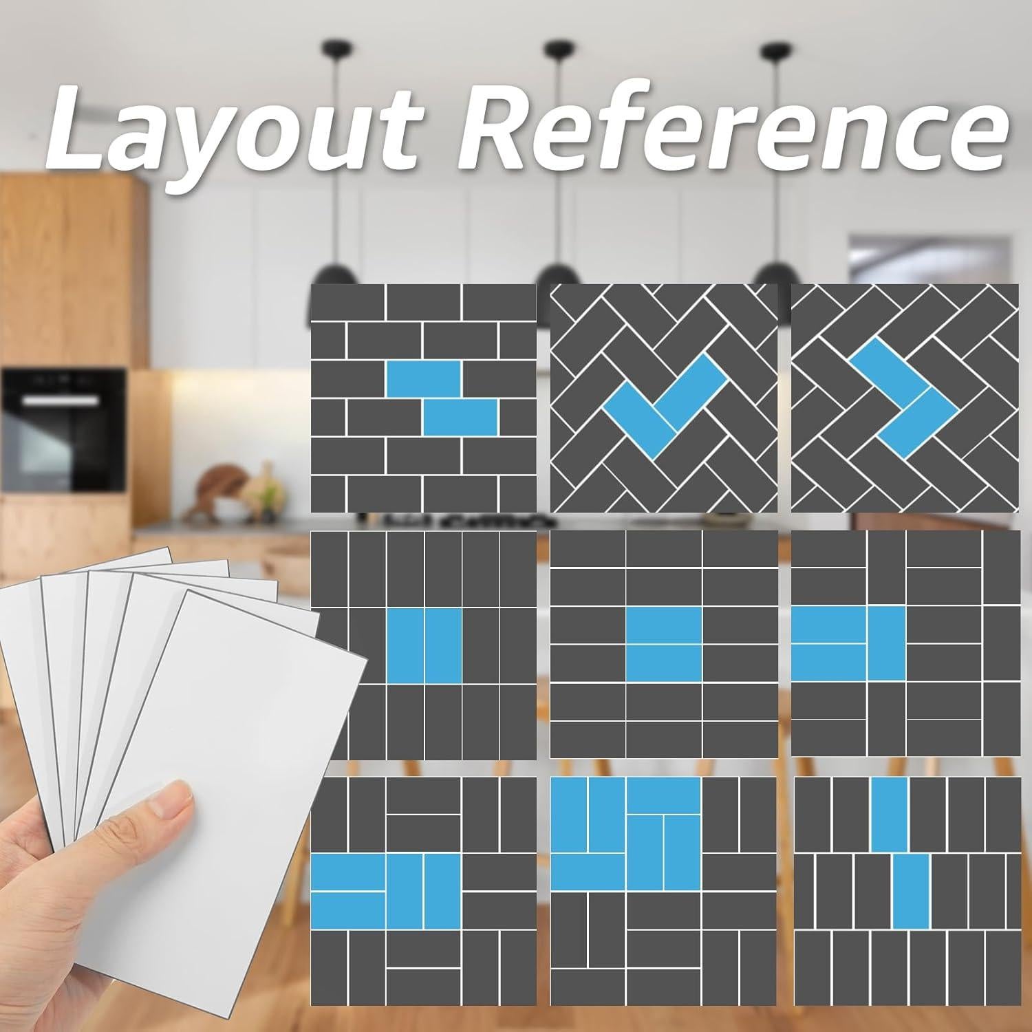 Azulejo de Pared Autoadhesivo Art3d 102 Piezas 7.62x15.24cm Blanco