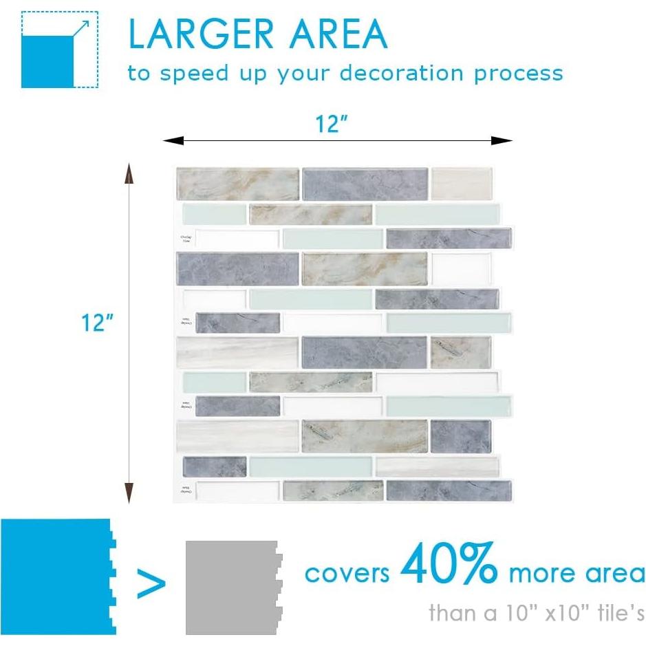 Azulejos Autoadhesivos Vamos Tile 10 Hojas 30.48x30.48cm Verde Claro