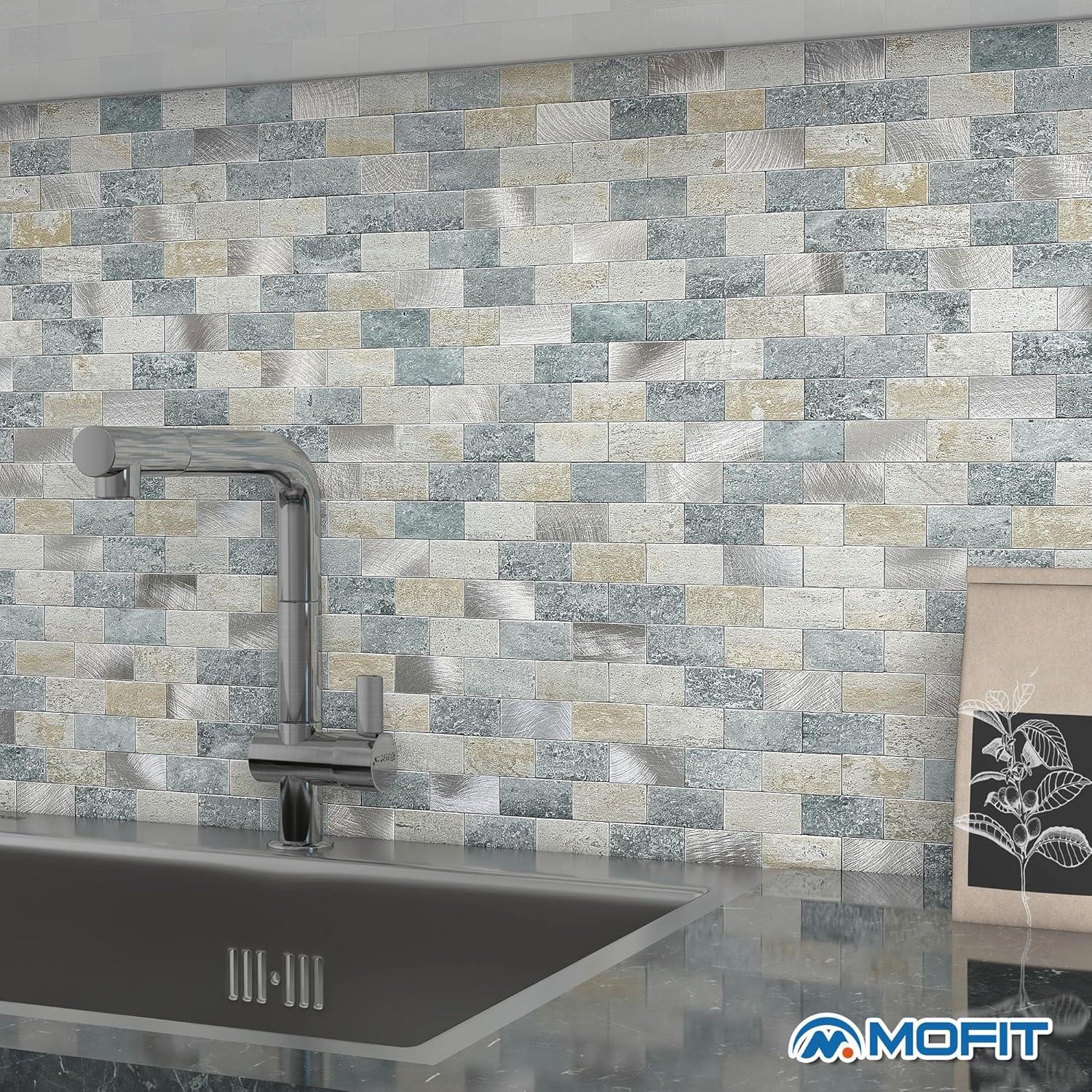 Azulejos autoadhesivos M MOFIT 10 hojas 3D impermeables