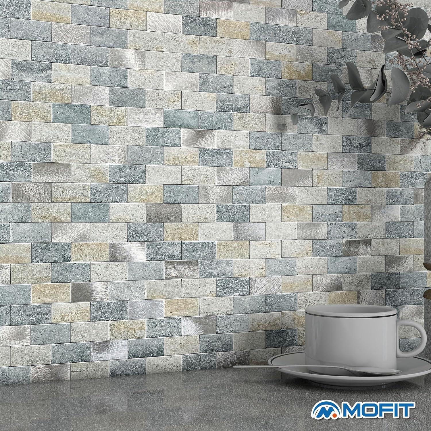 Azulejos autoadhesivos M MOFIT 10 hojas 3D impermeables