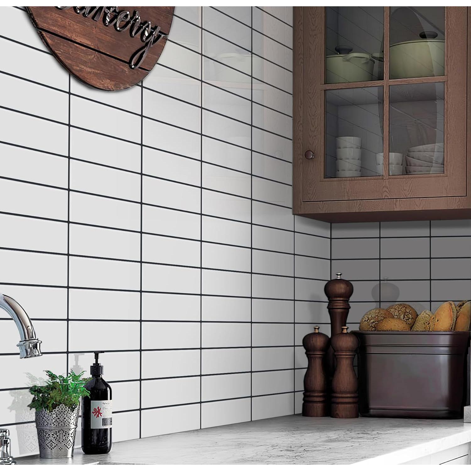 Azulejo autoadhesivo DEWOO blanco 30.5x30.5cm 10 hojas