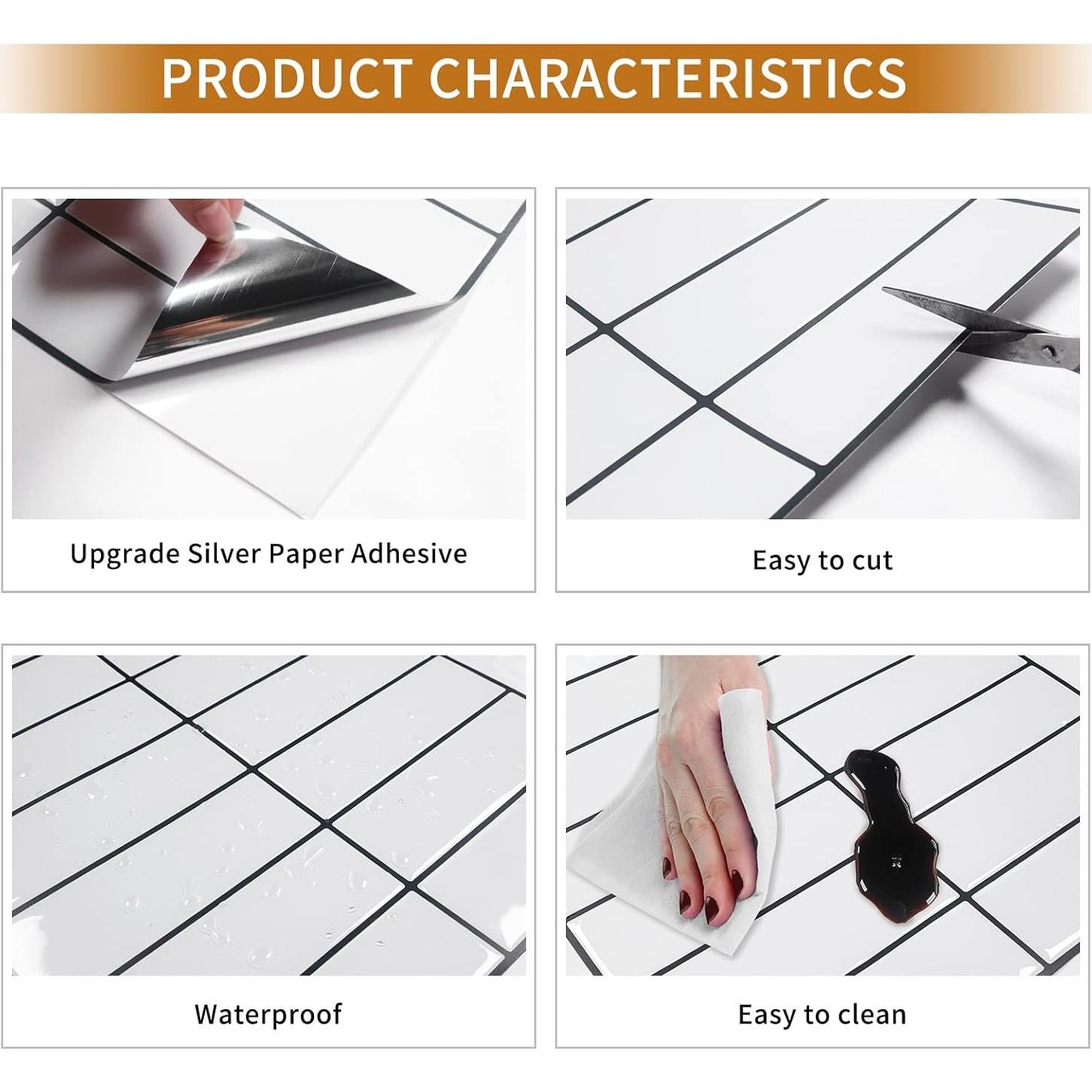 Azulejo autoadhesivo DEWOO blanco 30.5x30.5cm 10 hojas