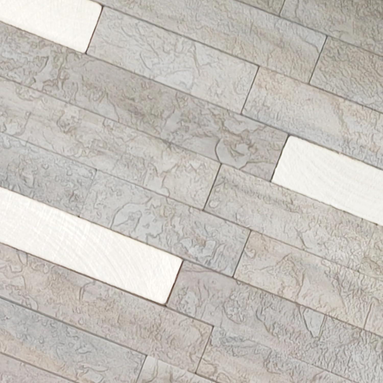 Azulejos Autoadhesivos KASARO 20 Piezas Mosaico PVC Beige Oro