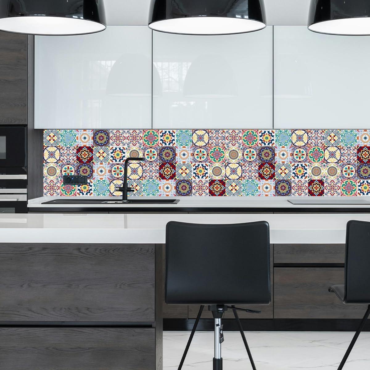 Calcomanías de Azulejos Mexicanos Retro 24 Piezas 10x10cm