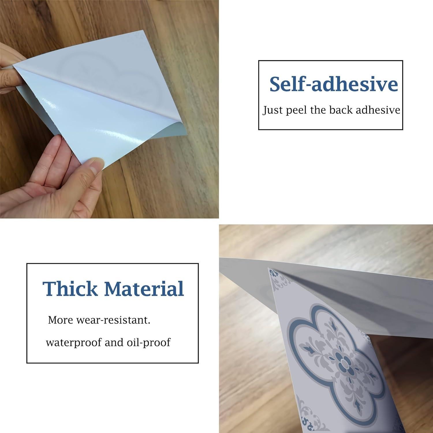 Pegatinas de Azulejos Autoadhesivas SVNOOC 12 Piezas 15x15 cm