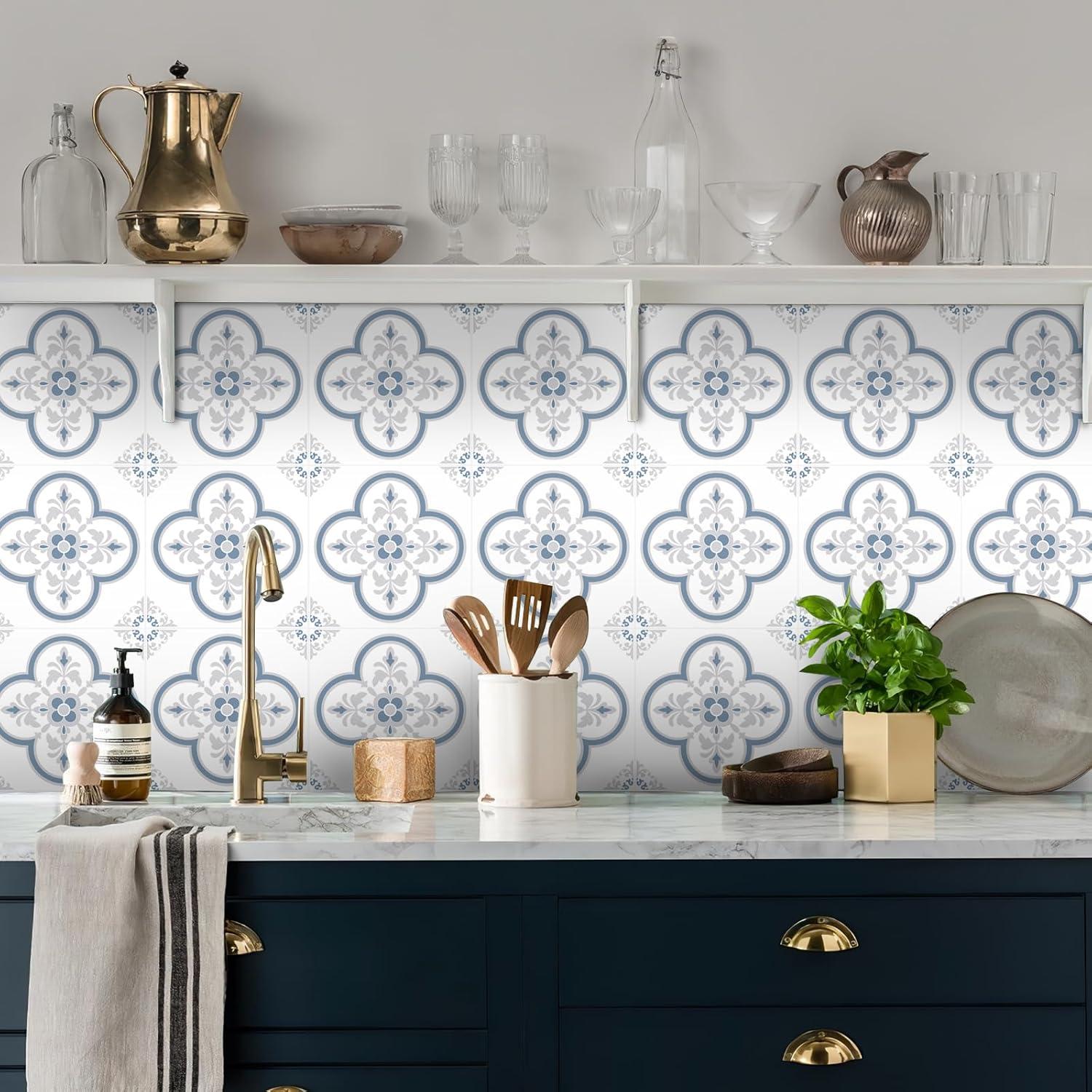 Pegatinas de Azulejos Autoadhesivas SVNOOC 12 Piezas 15x15 cm