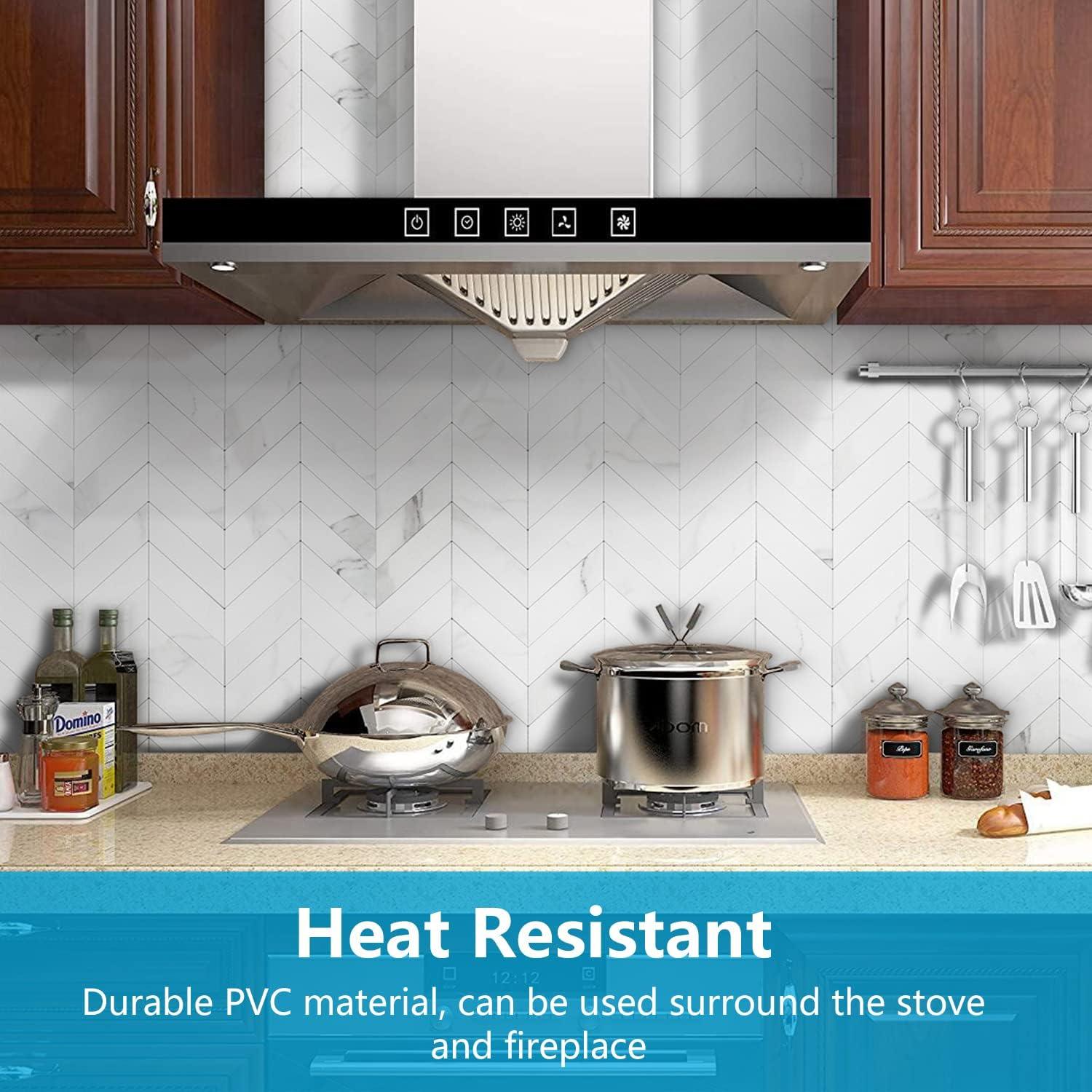 Azulejos Autoadhesivos STICKGOO 10 Hojas Mármol Blanco 30.48cm