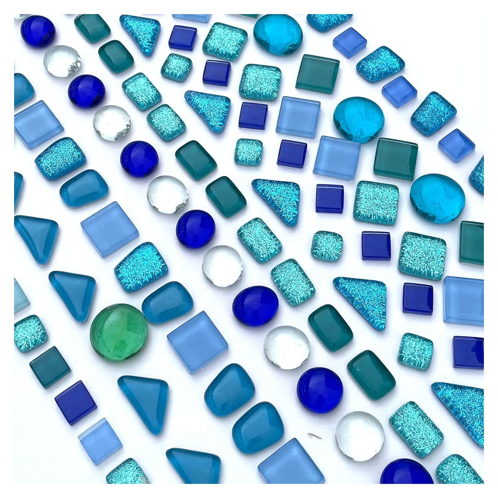 Azulejos de Cristal Irregulares LITMIND 250g Azul Asortidos