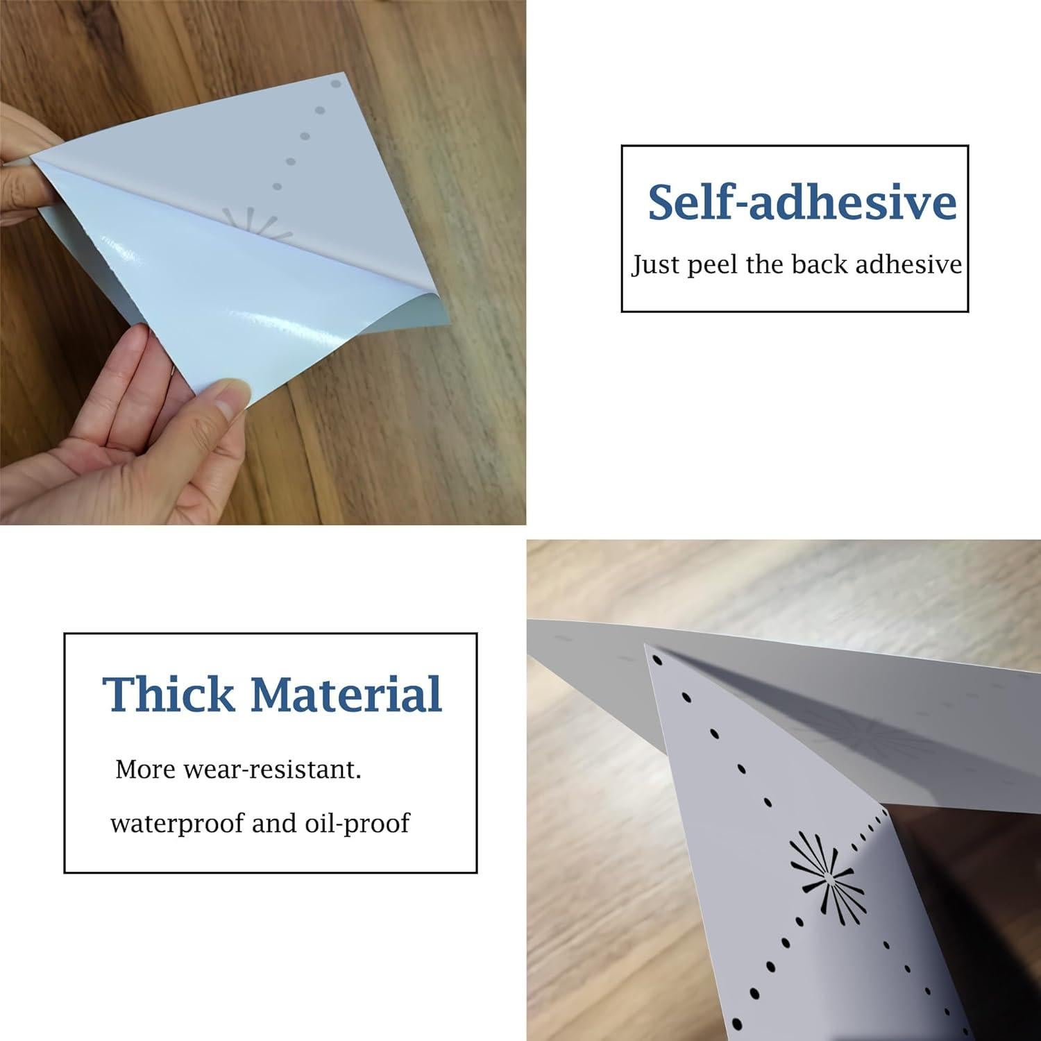 Pegatinas de Azulejos SVNOOC 12 PCS 15x15 cm Negro Decorativas