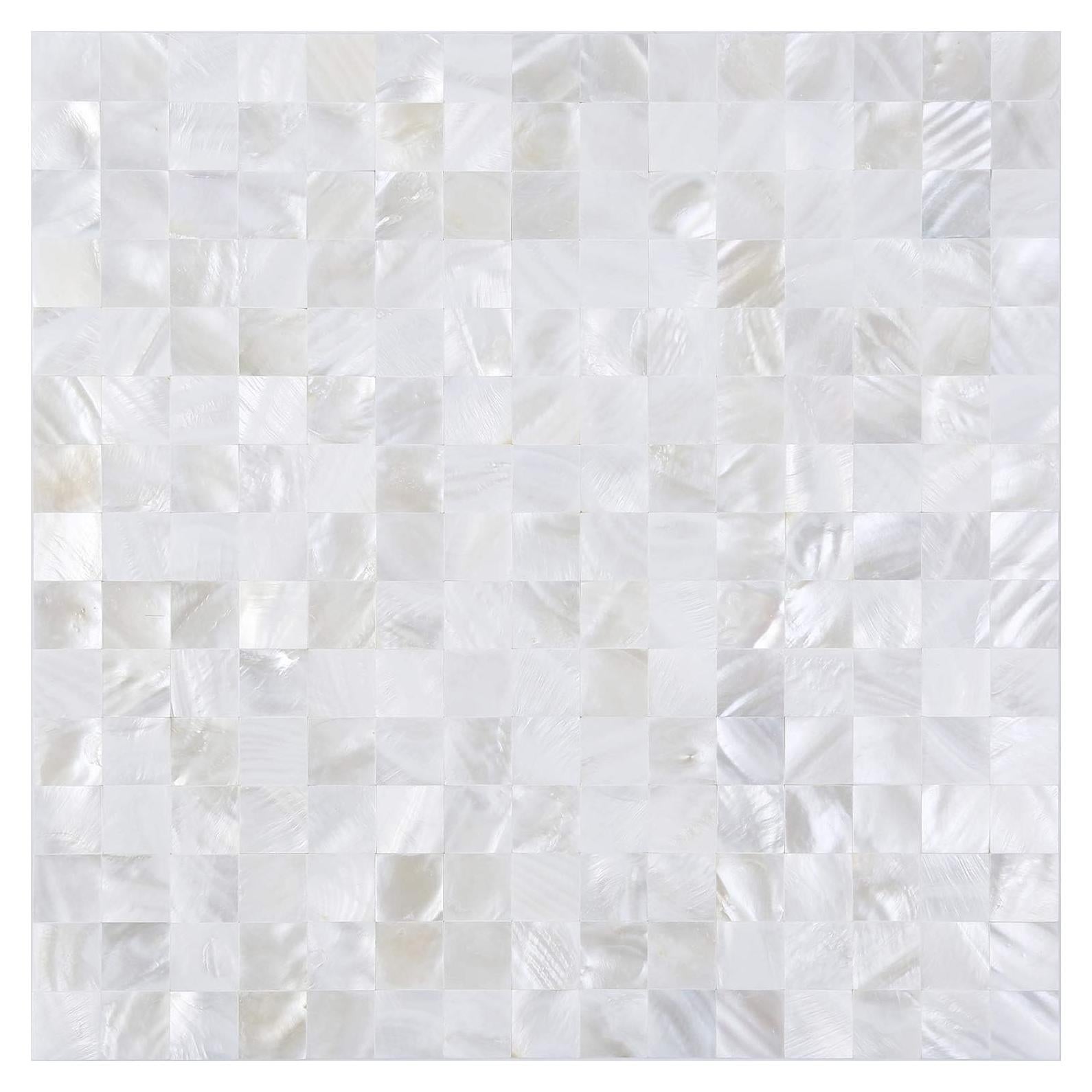 Azulejo Mosaico Concha Madreperla eazart 30x30 cm Blanco Marfil