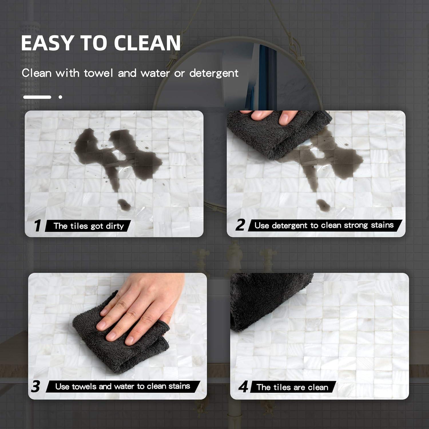 Azulejo Mosaico Concha Madreperla eazart 30x30 cm Blanco Marfil