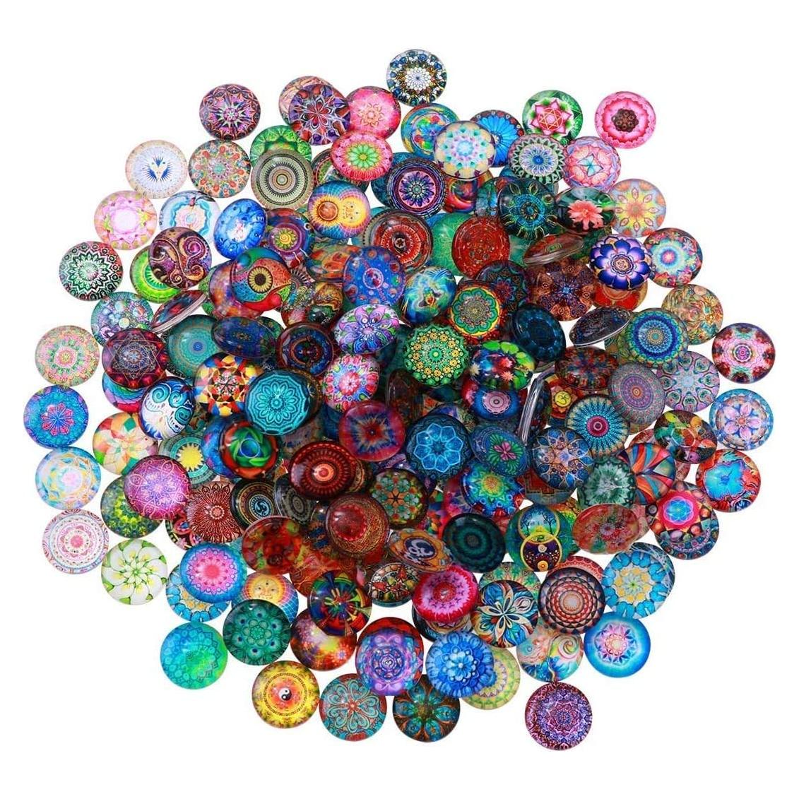 Azulejos de Mosaico de Vidrio SUPVOX 200pcs 14mm Multicolor