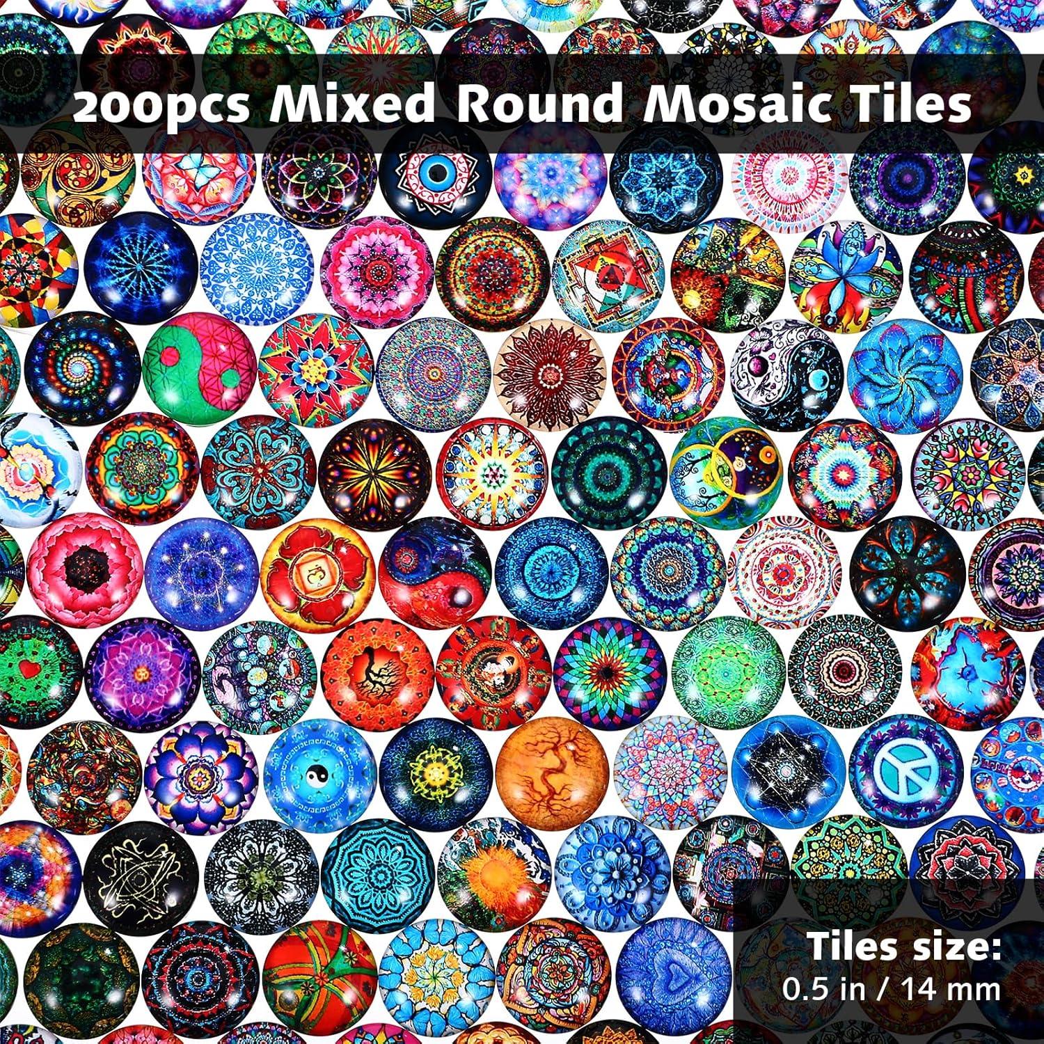 Azulejos de Mosaico de Vidrio SUPVOX 200pcs 14mm Multicolor