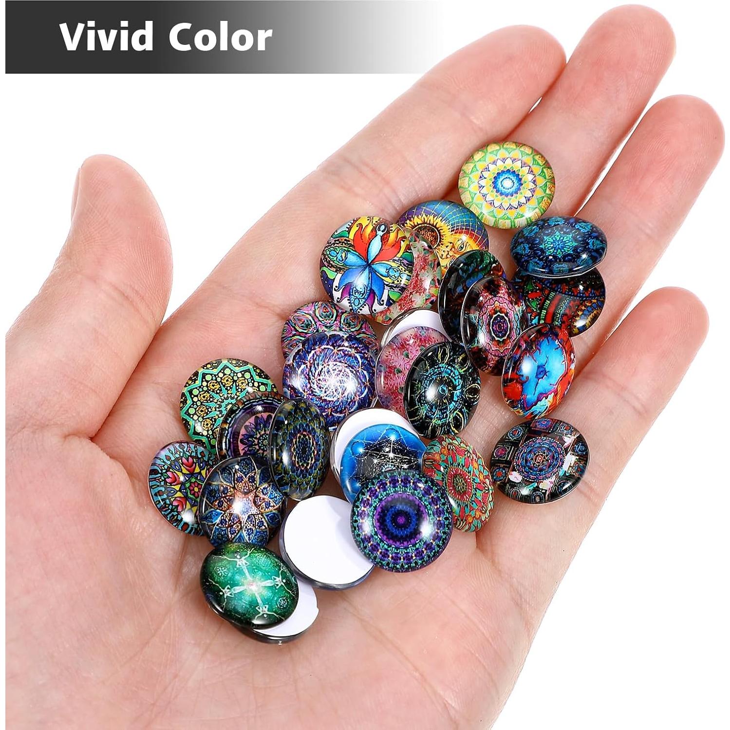 Azulejos de Mosaico de Vidrio SUPVOX 200pcs 14mm Multicolor