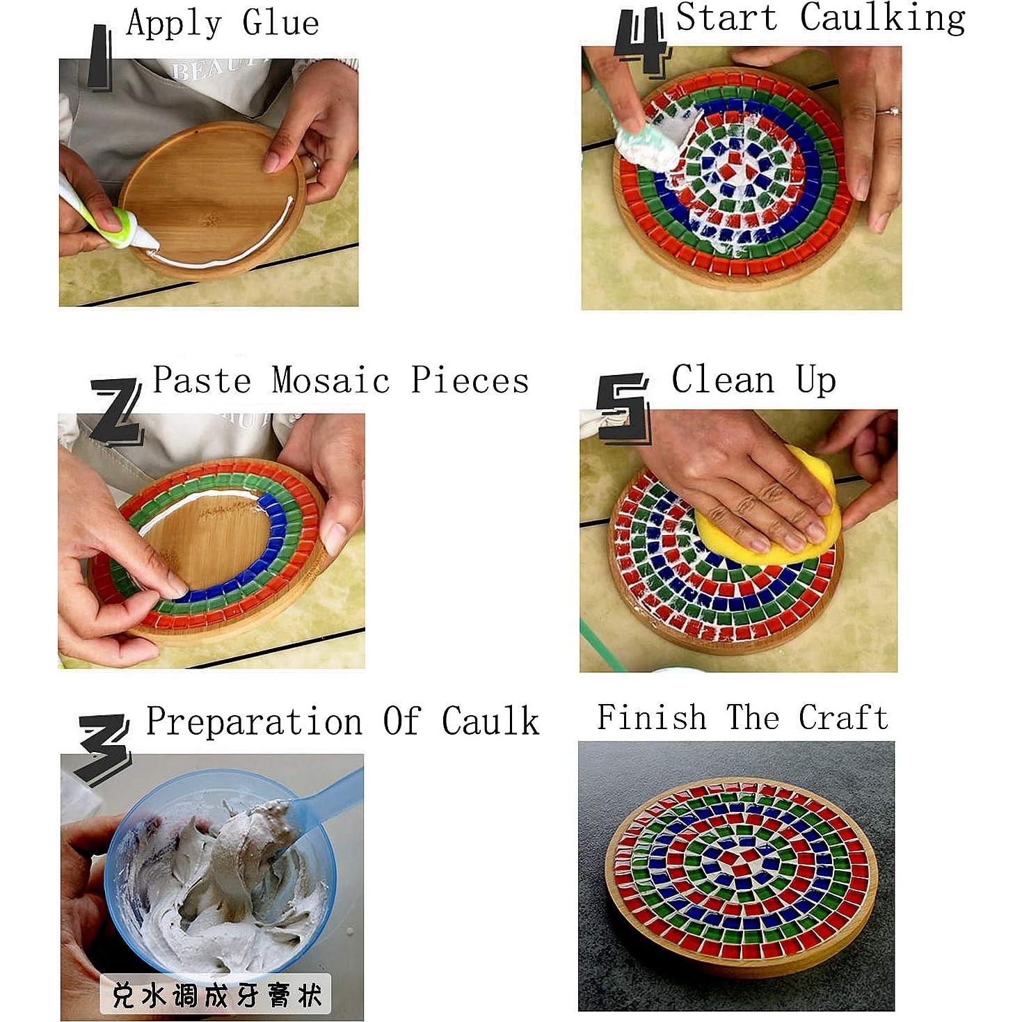 100 Piezas Azulejos de Mosaico de Vidrio FAIRUO 1x1cm Púrpura