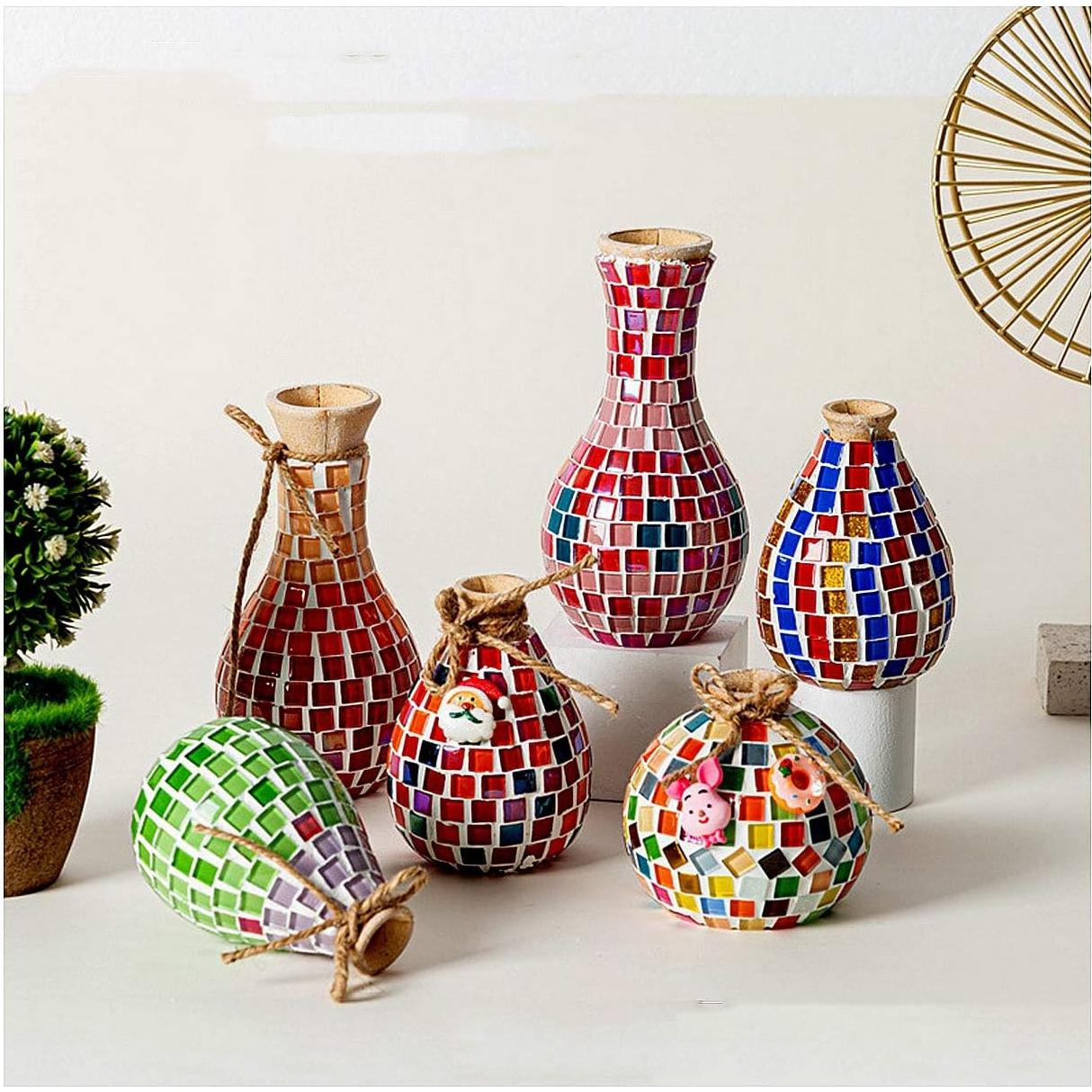 100 Piezas Azulejos de Mosaico de Vidrio FAIRUO 1x1cm Púrpura