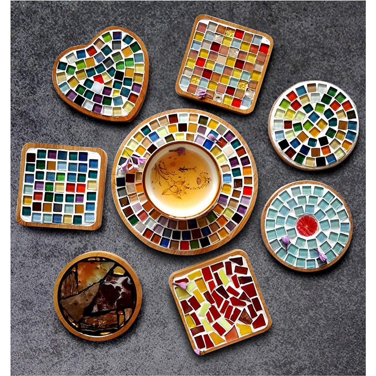 100 Piezas Azulejos de Mosaico de Vidrio FAIRUO 1x1cm Púrpura