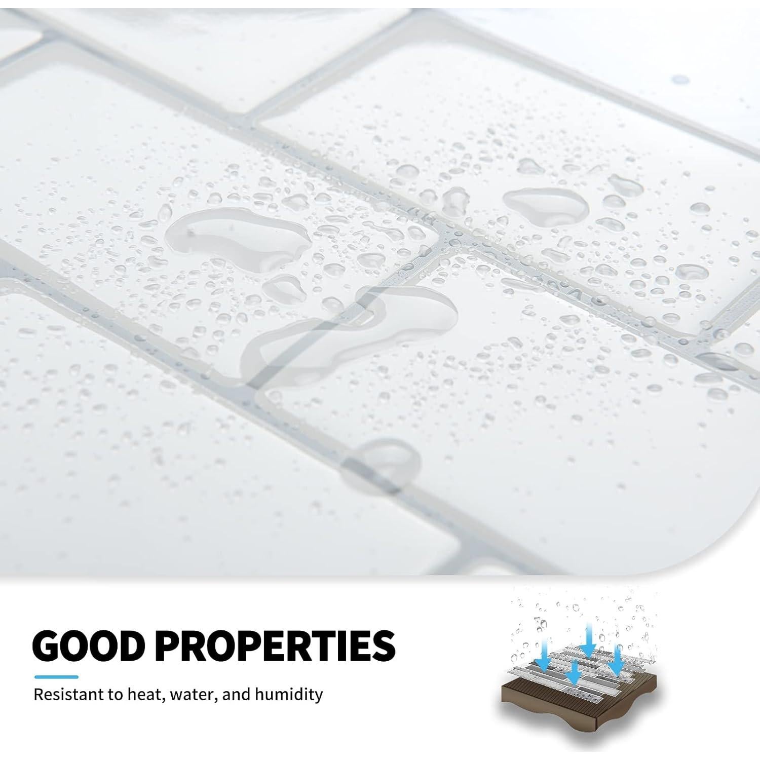 Azulejos Peel and Stick Art3d 10 Hojas 30.48x30.48 cm Blanco