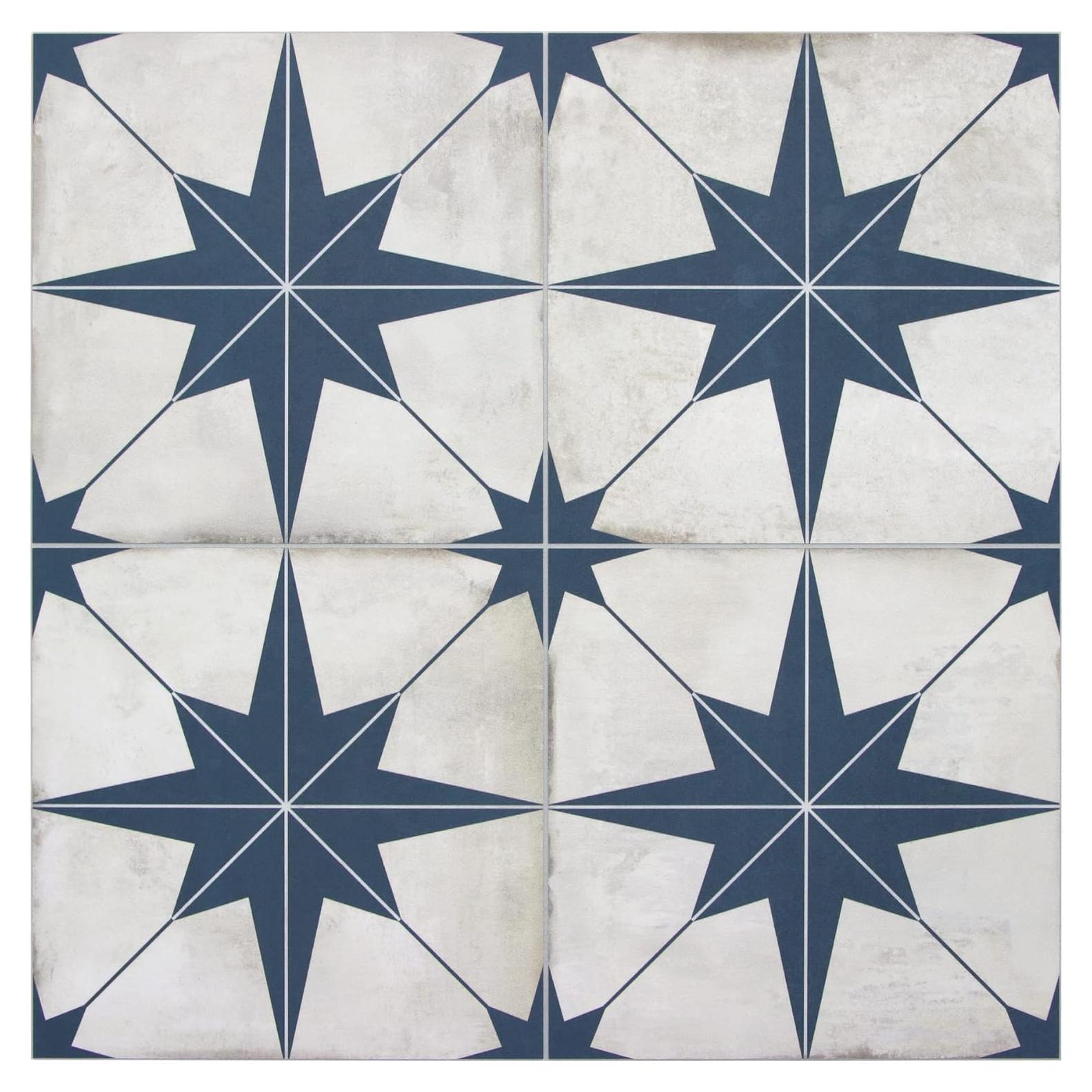 Azulejo Autoadhesivo El Azulejo Plaza Estrella Azul 10 Hojas