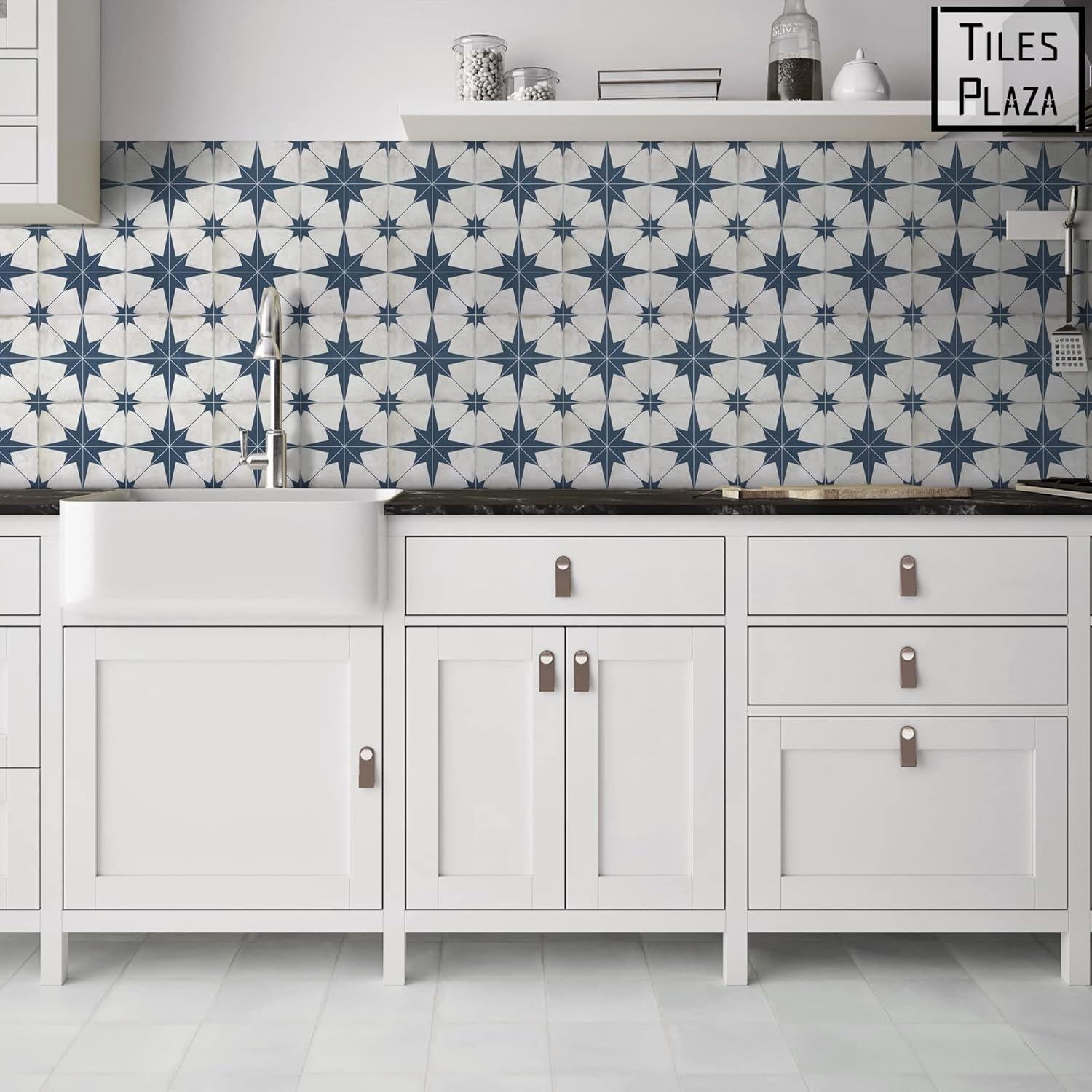 Azulejo Autoadhesivo El Azulejo Plaza Estrella Azul 10 Hojas