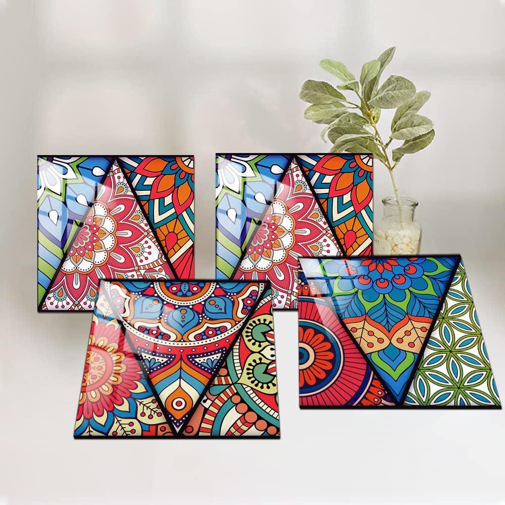 Calcomanías de Azulejos Mandala Jacklove 16 Pcs 15x15 cm