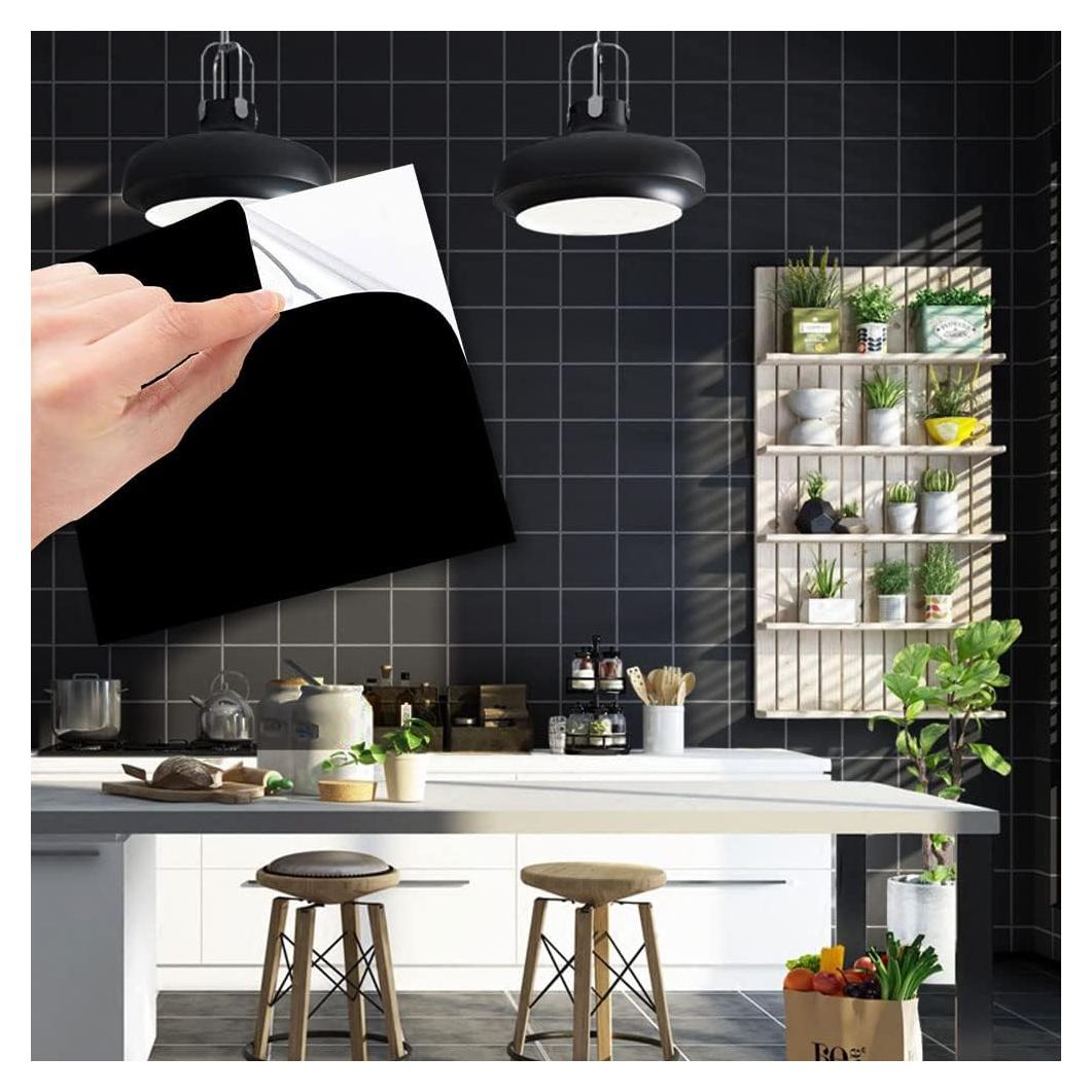 Pegatinas de Azulejos Autoadhesivas Jaxbo 50pcs 15.2cm Negro