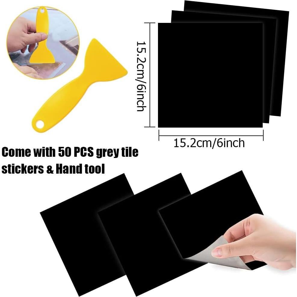 Pegatinas de Azulejos Autoadhesivas Jaxbo 50pcs 15.2cm Negro