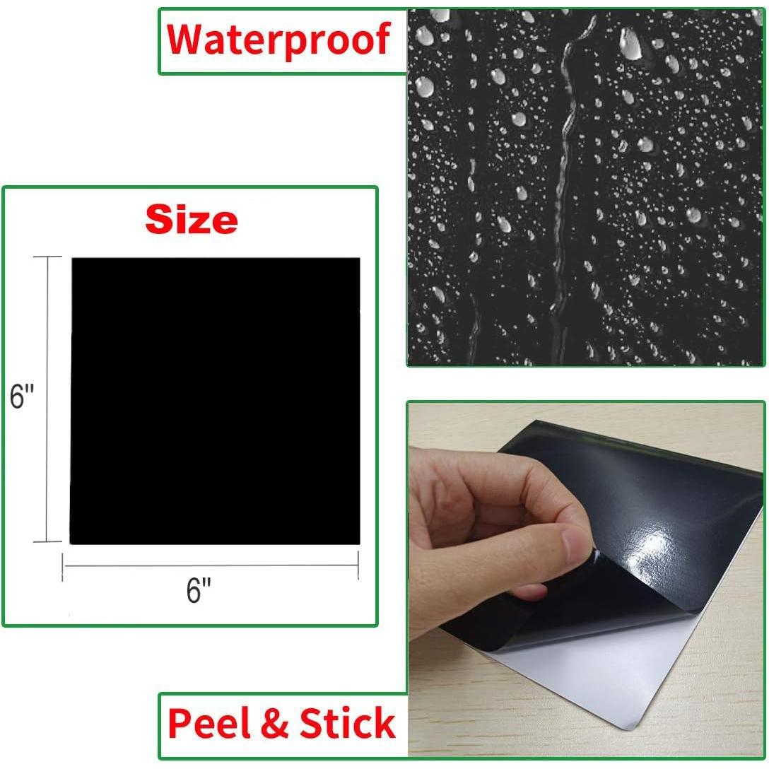 Pegatinas de Azulejos Autoadhesivas Jaxbo 50pcs 15.2cm Negro