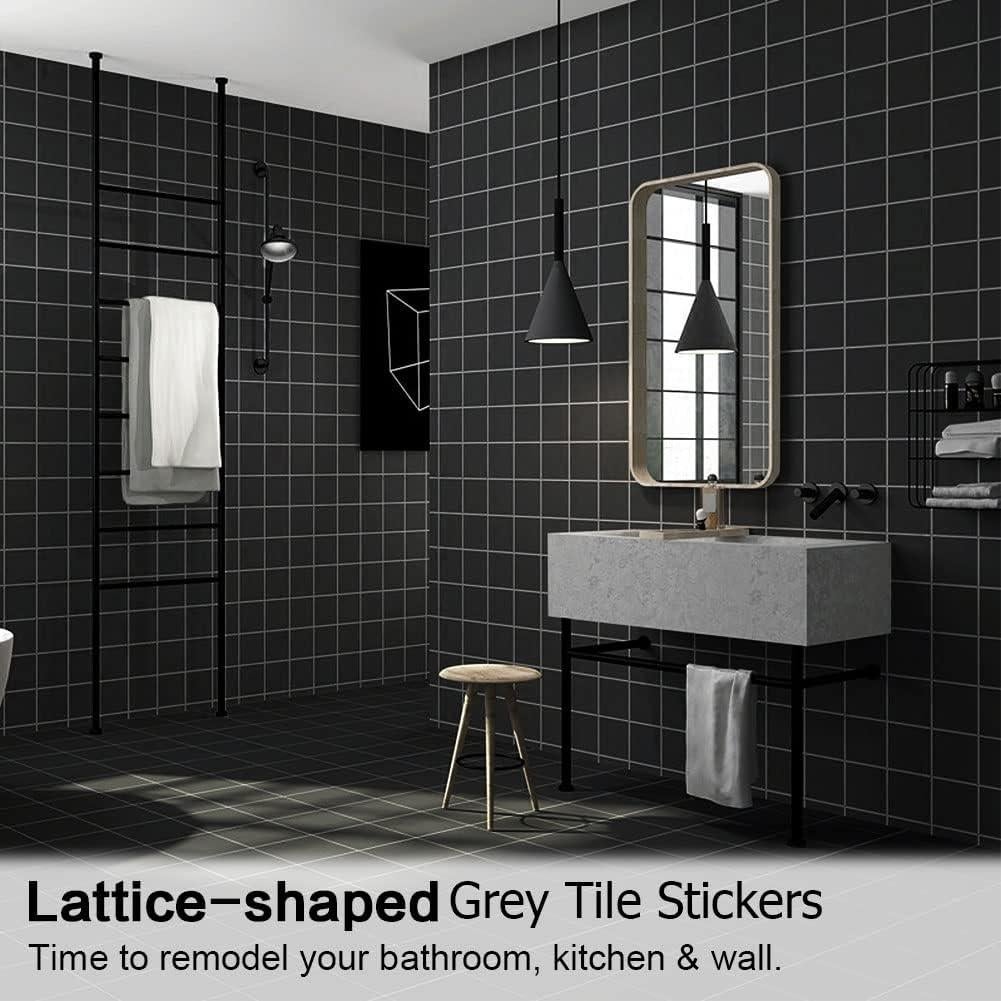 Pegatinas de Azulejos Autoadhesivas Jaxbo 50pcs 15.2cm Negro