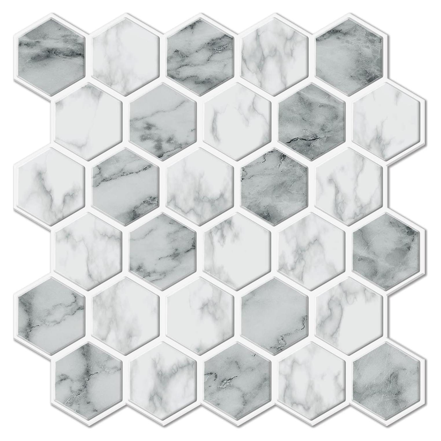 Azulejo Hexagonal Vamos Tile Peel and Stick 10 Hojas 29.21x27.94cm