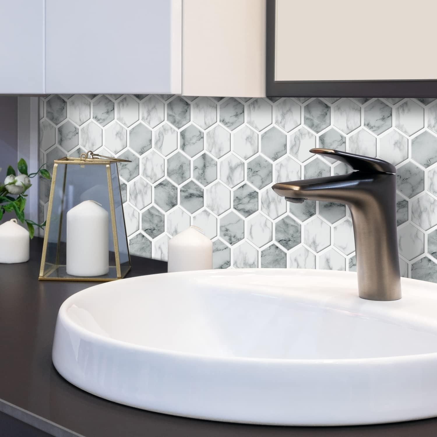 Azulejo Hexagonal Vamos Tile Peel and Stick 10 Hojas 29.21x27.94cm