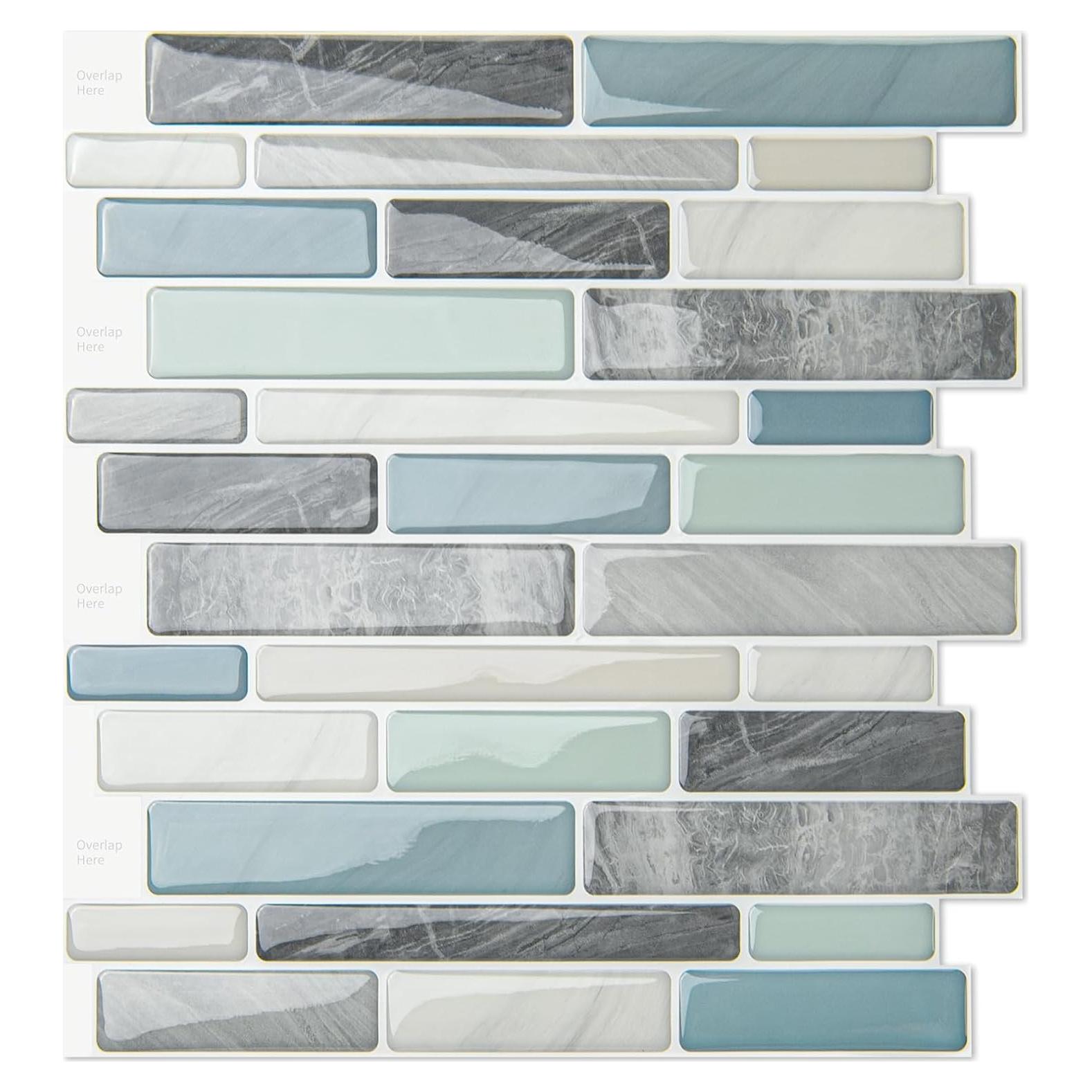 Azulejo Autoadhesivo WOWSTAR 10 Hojas 30.48x30.48cm Azul