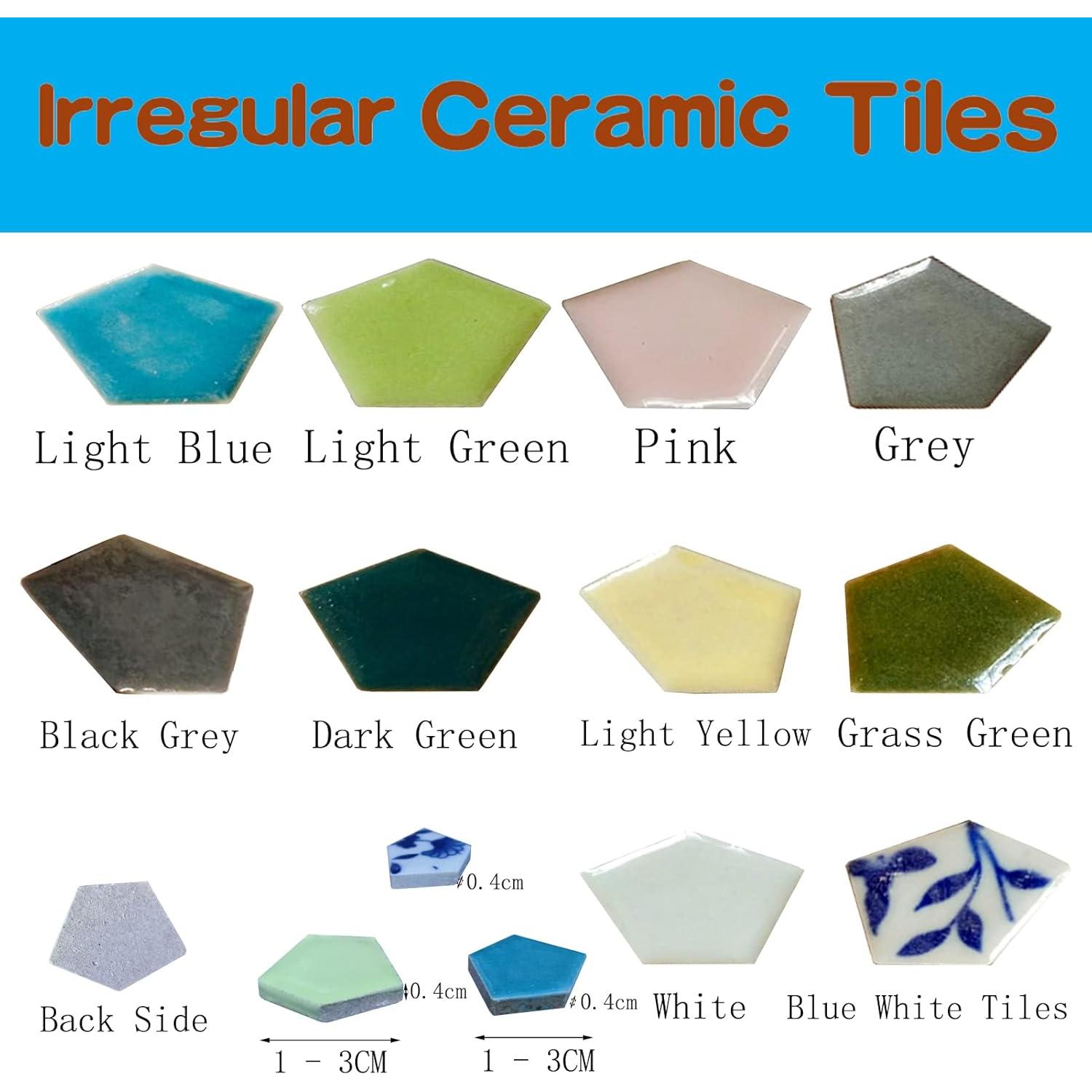 Mosaicos de Cerámica Irregulares Smayt Yi 200g Azul Claro