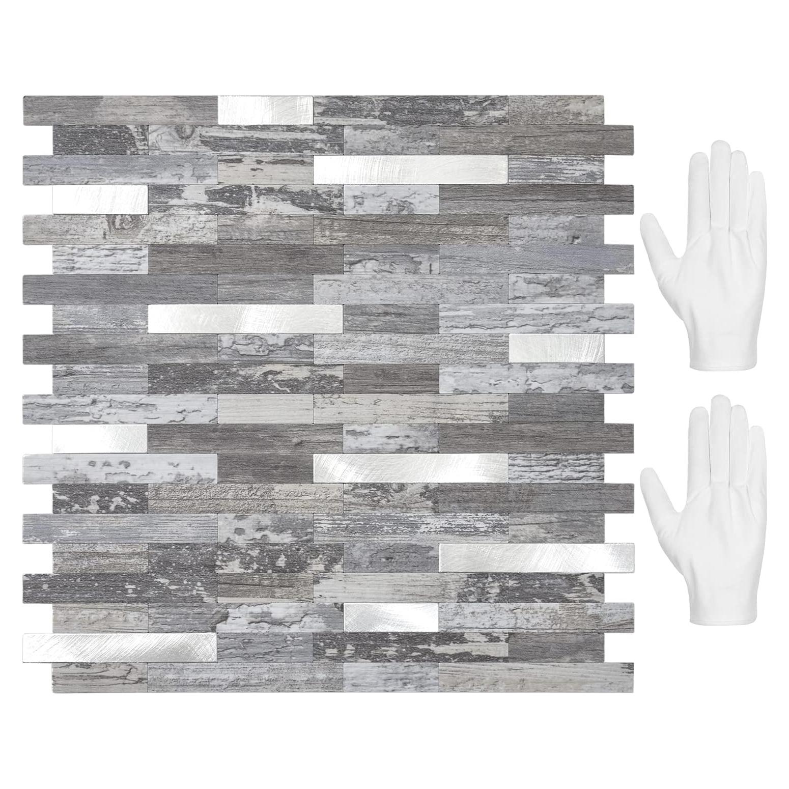 Azulejos Autoadhesivos STICKGOO PVC Madera Envejecida 10 Hojas