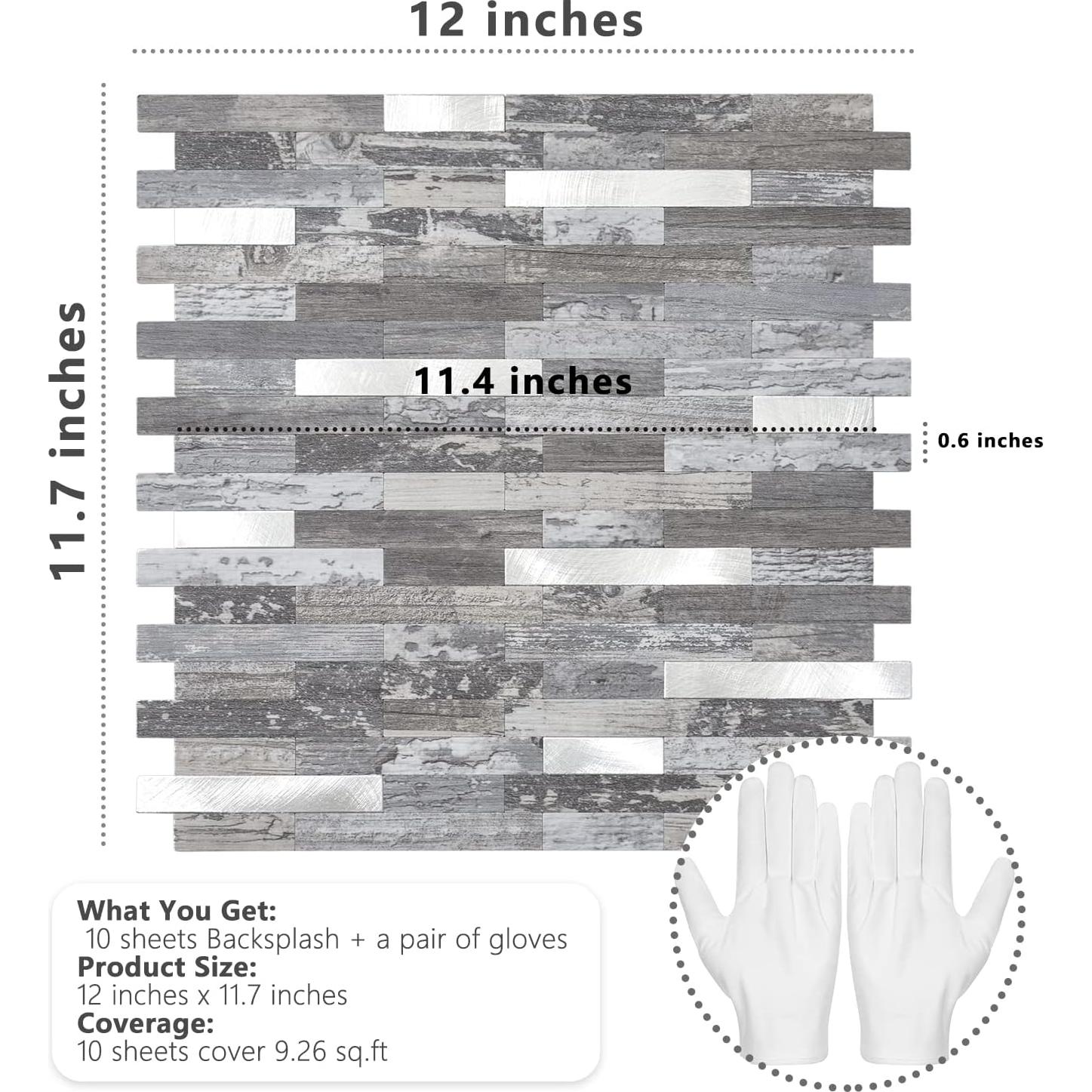 Azulejos Autoadhesivos STICKGOO PVC Madera Envejecida 10 Hojas