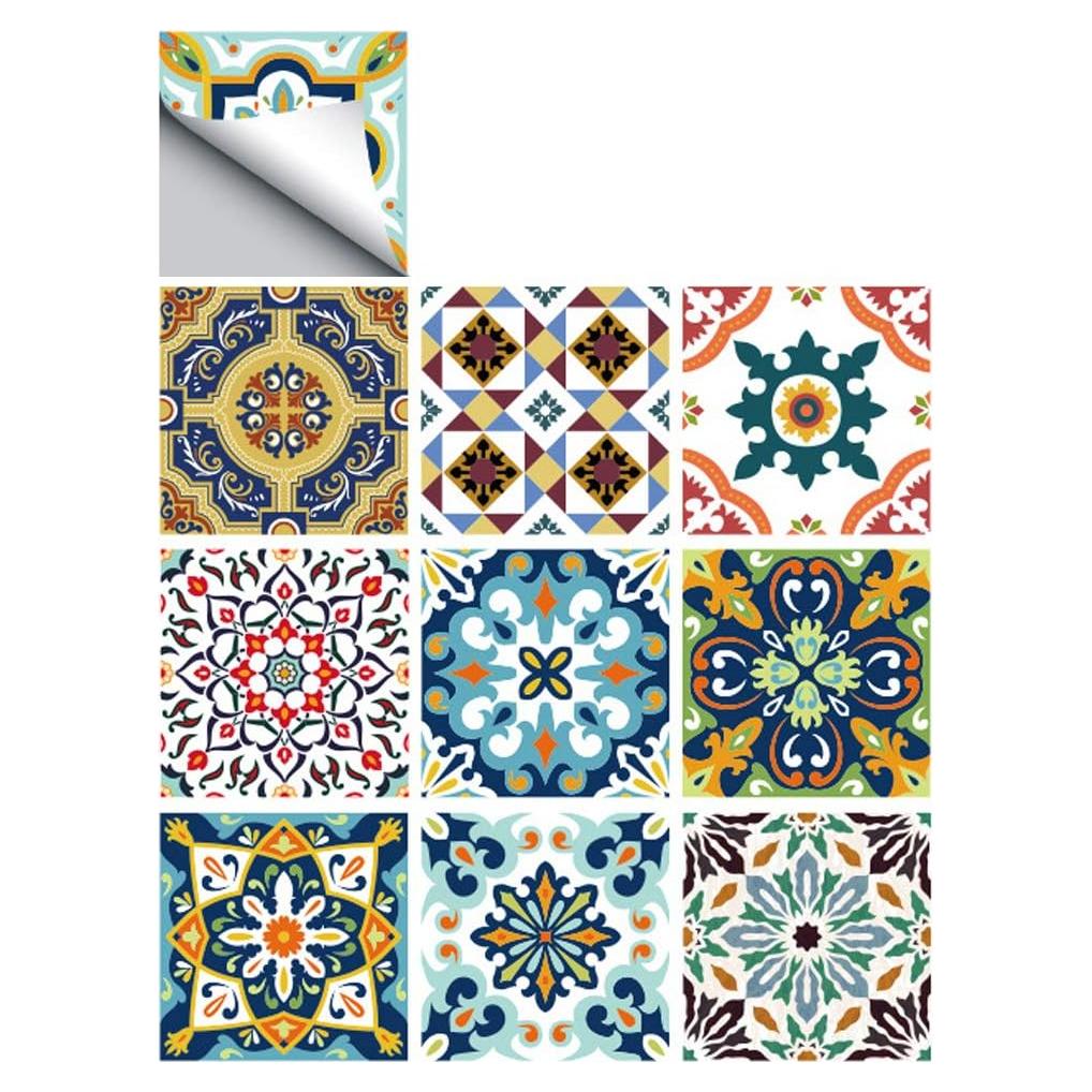 Calcomanías de Azulejos Marroquíes Jacklove 25 Piezas 10x10cm