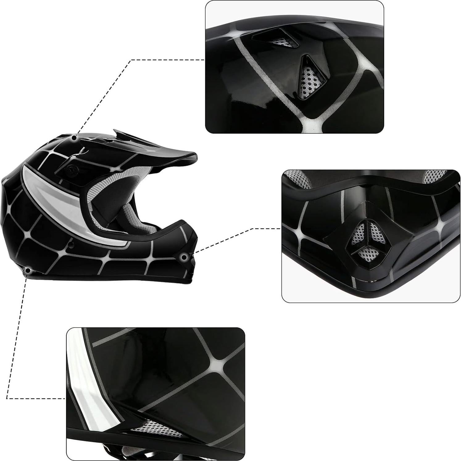 Casco TCMT Off-Road Juvenil + Gafas y Guantes