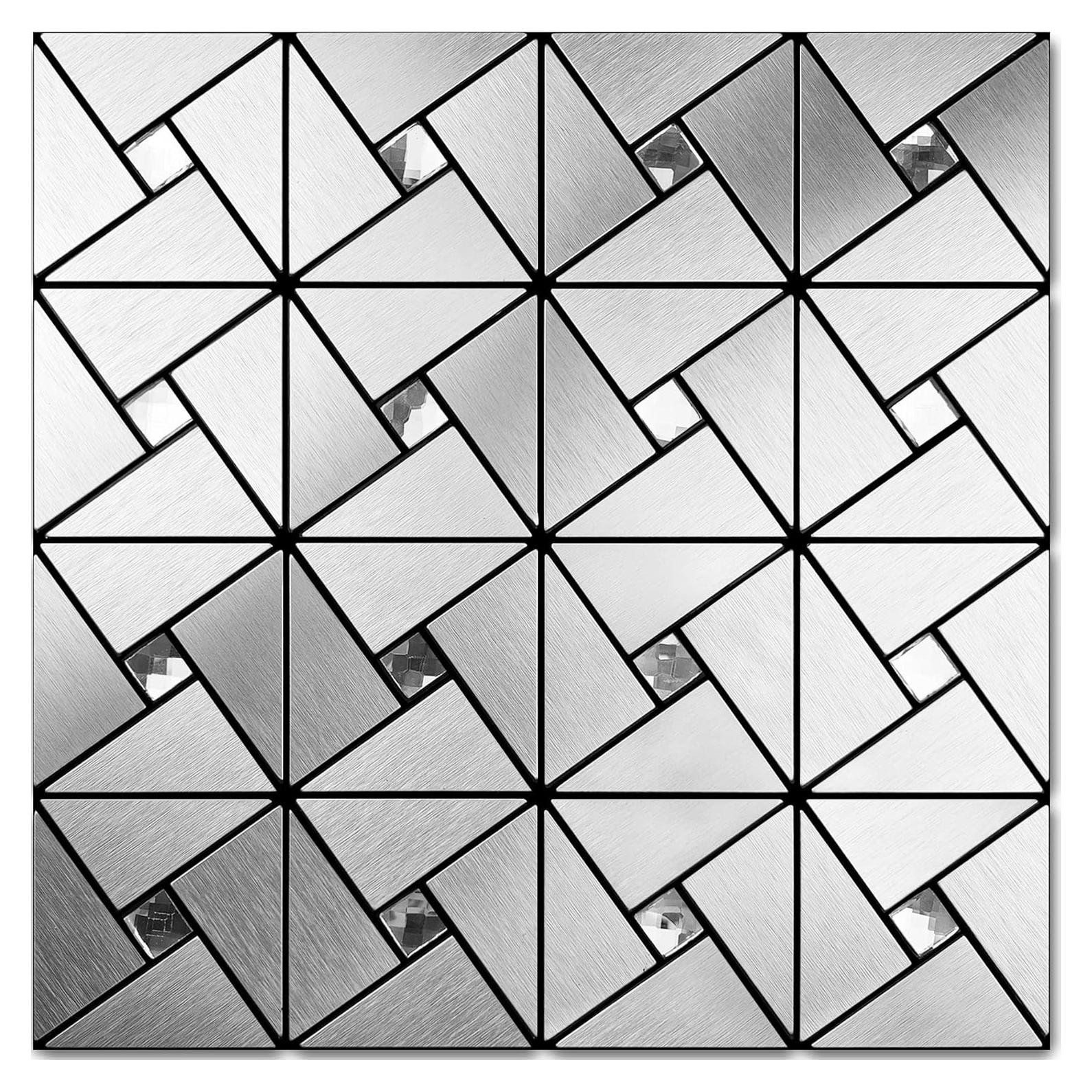 Azulejo Peel and Stick Vamos Tile Plateado 10 Hojas 30.48x30.48cm