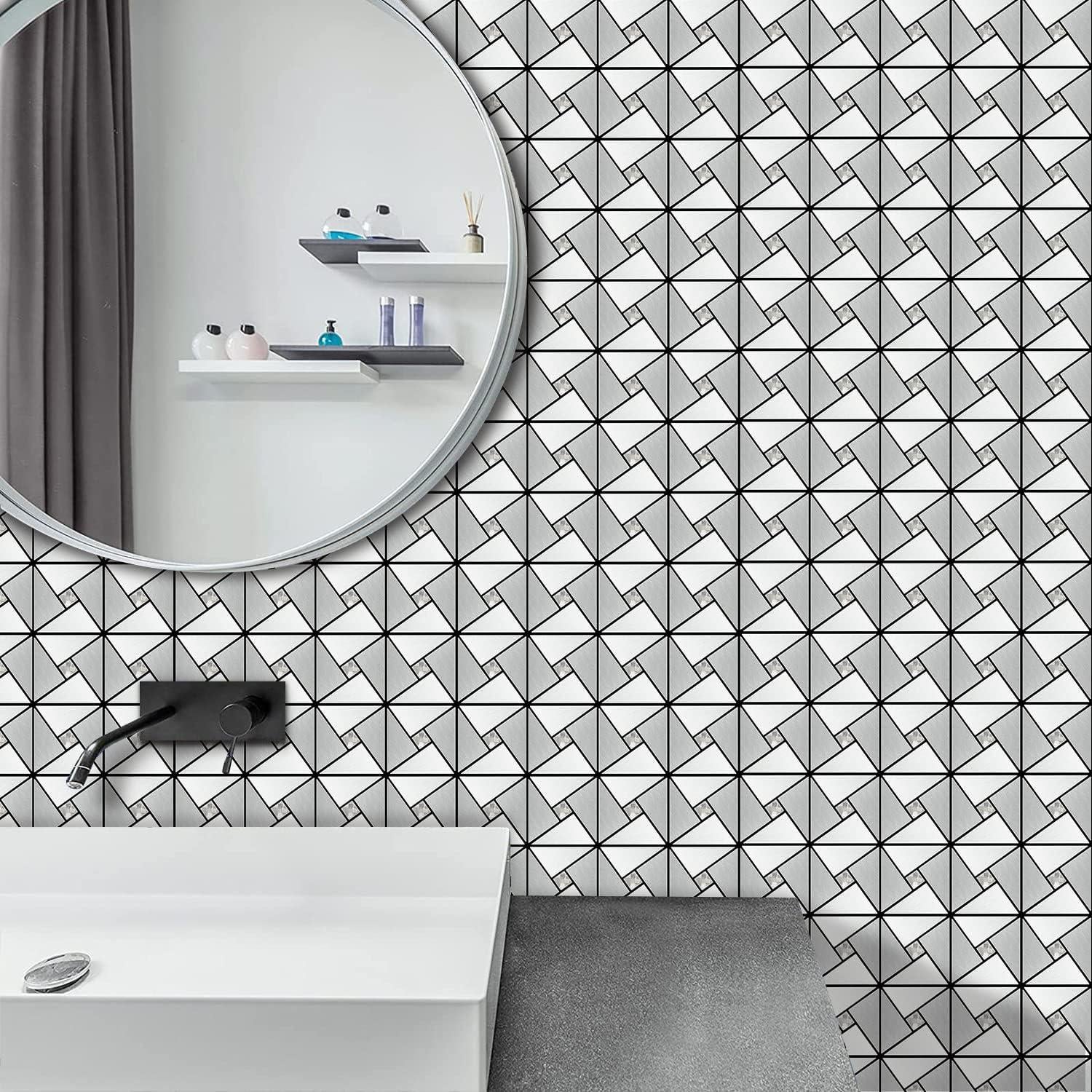 Azulejo Peel and Stick Vamos Tile Plateado 10 Hojas 30.48x30.48cm