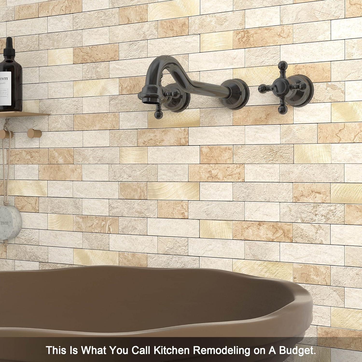 Azulejos Autoadhesivos BeNice 3D Ladrillo Mate 10 Pcs Marrón