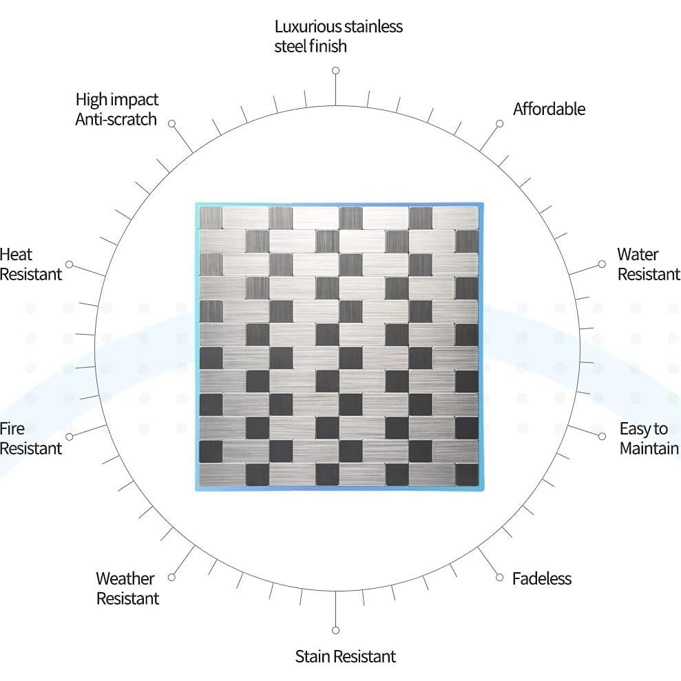 Azulejos Autoadhesivos de Metal Art3d 30x30 cm - Paquete de 10