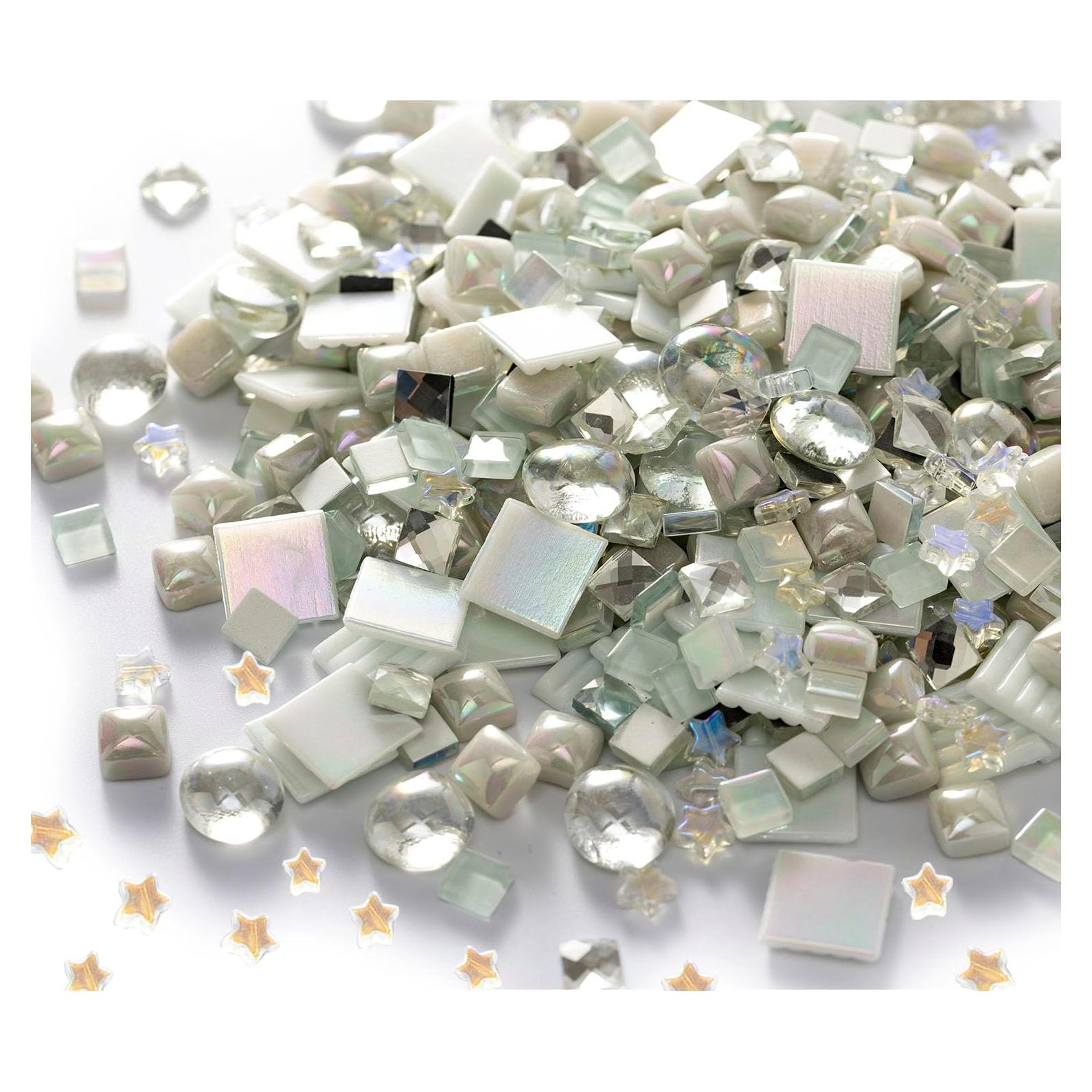 Lanyani 430 Piezas Azulejos de Mosaico de Vidrio Iridiscente