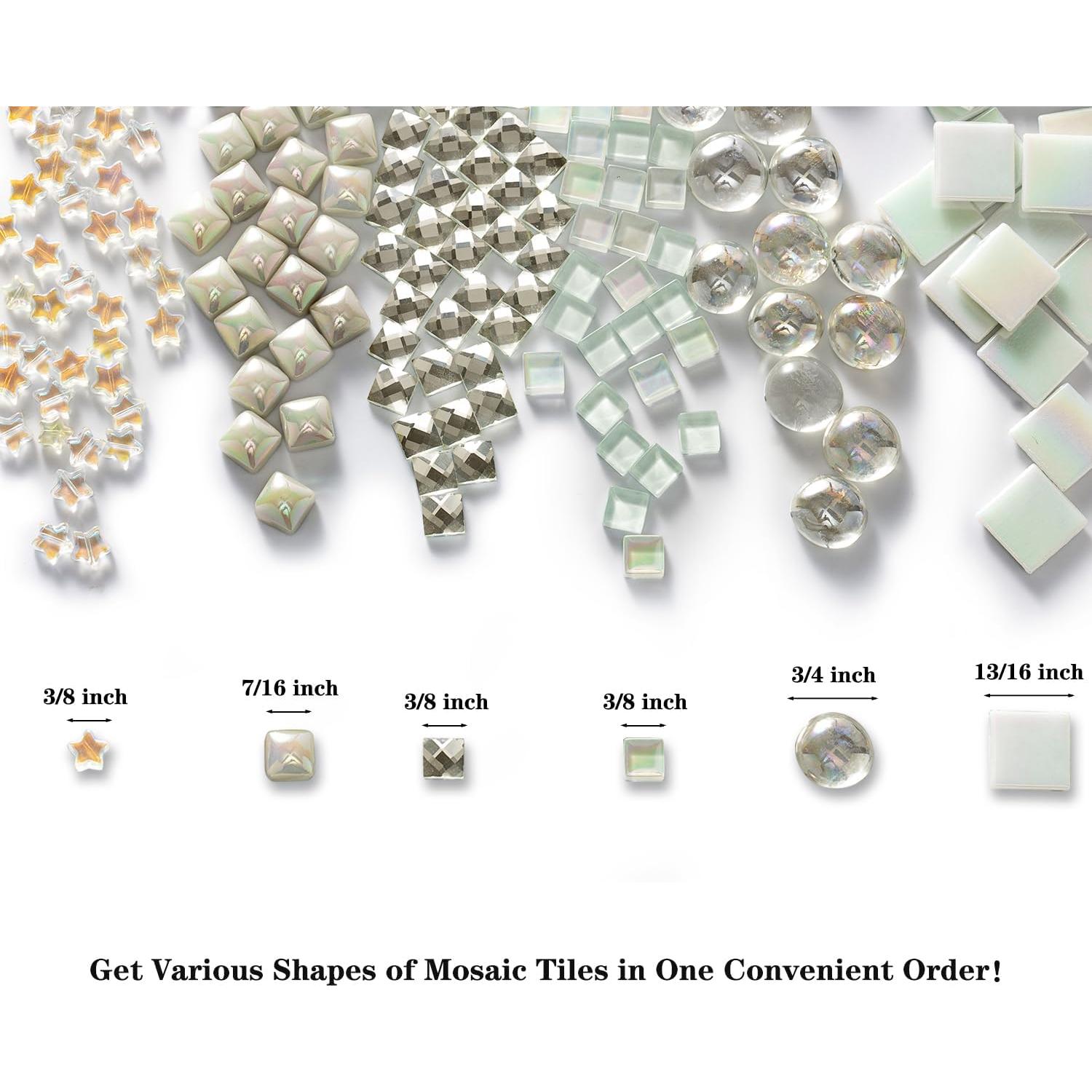 Lanyani 430 Piezas Azulejos de Mosaico de Vidrio Iridiscente